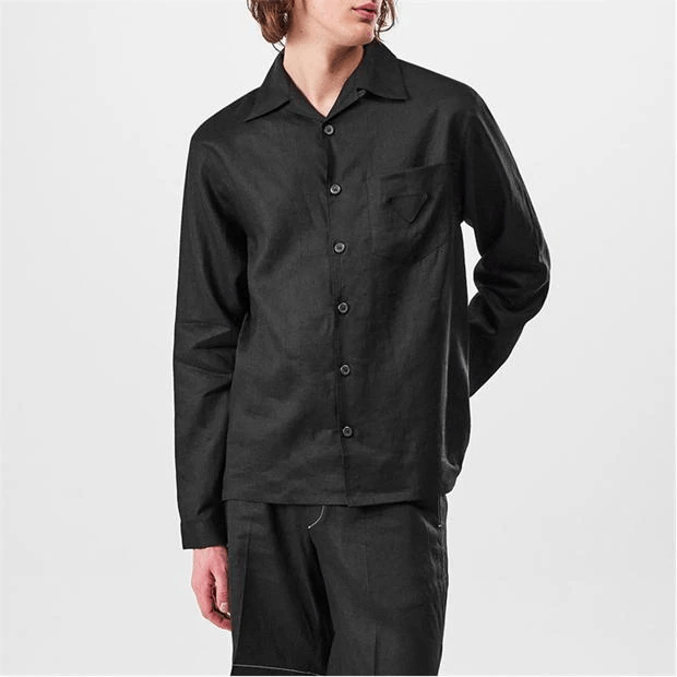 Prada Linen Long Sleeve Shirt Size US L / EU 52-54 / 3 - 3 Thumbnail