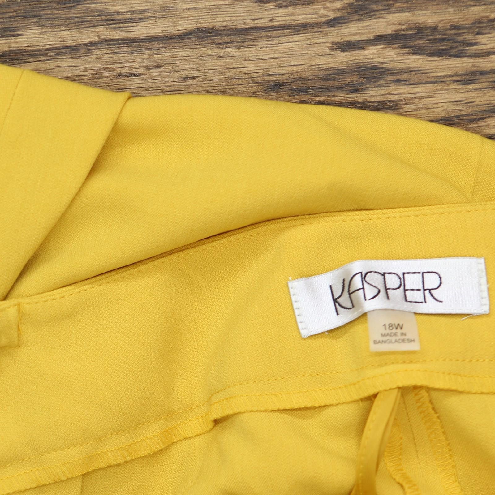 Other Nwt Kasper Front Slim Pant 10902147 Butterscotch Yellow 18w Size 40" / US 18 - 6 Thumbnail