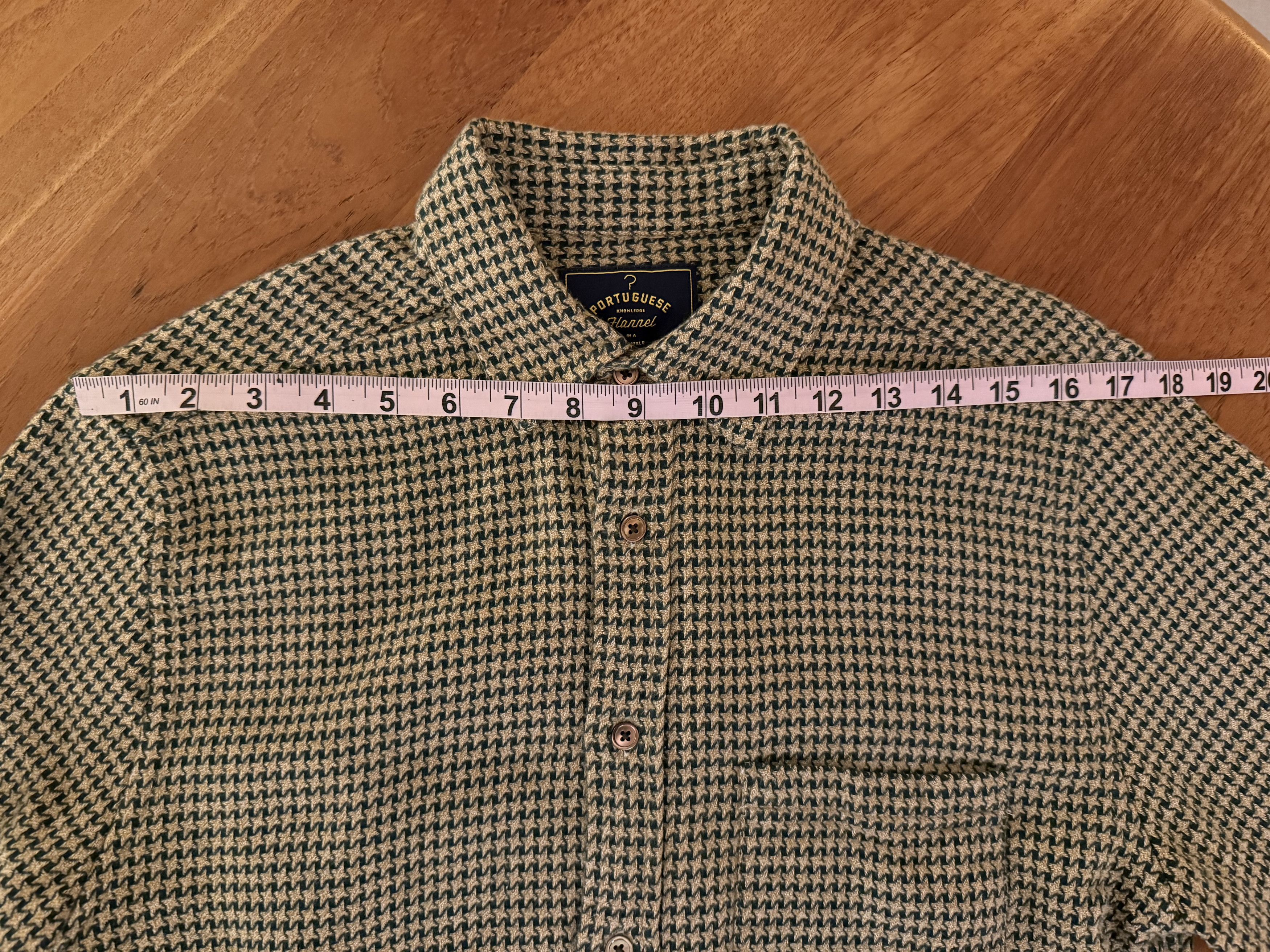 Portuguese Flannel NWOT Abstract Pied Poule shirt - Tan and Brown - Medium Size US M / EU 48-50 / 2 - 9 Thumbnail