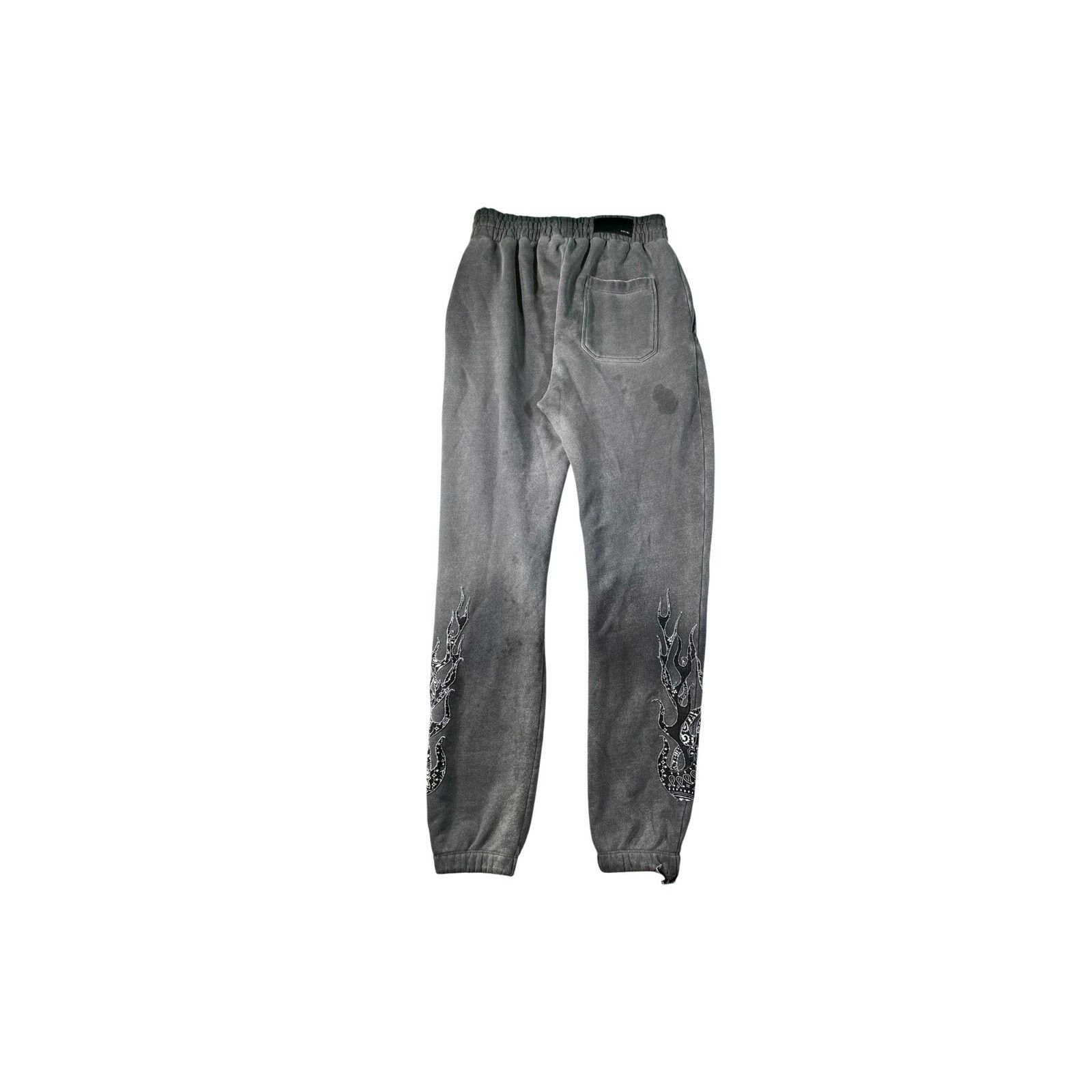 Amiri Amiri "TGCW Flames" Grey & Black Sweats Size US 34 / EU 50 - 2 Thumbnail