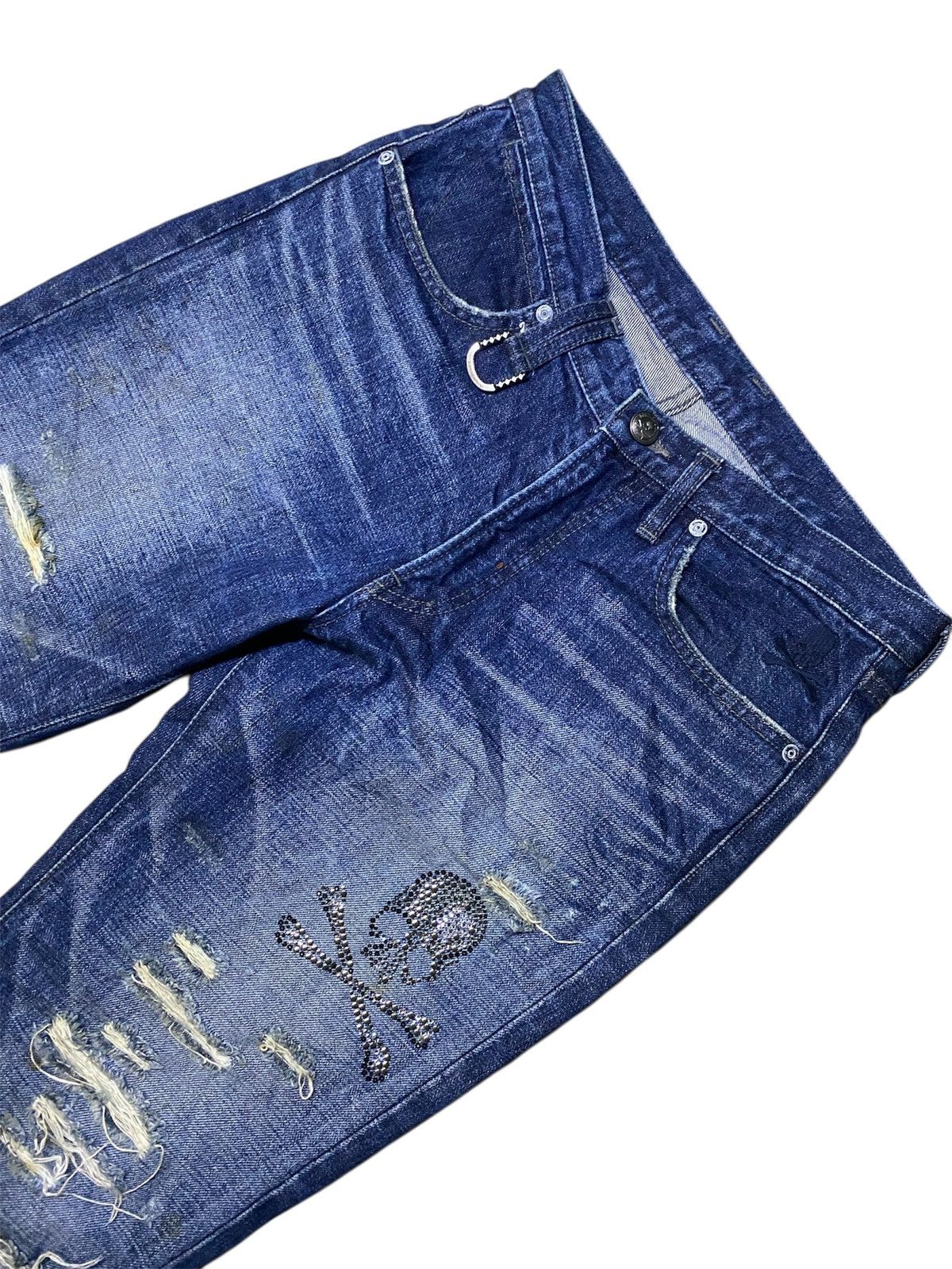 14th Addiction × Japanese Brand × Roen Mastermind Roen Distressed Punk Swarovski Denim Size US 32 / EU 48 - 3 Thumbnail
