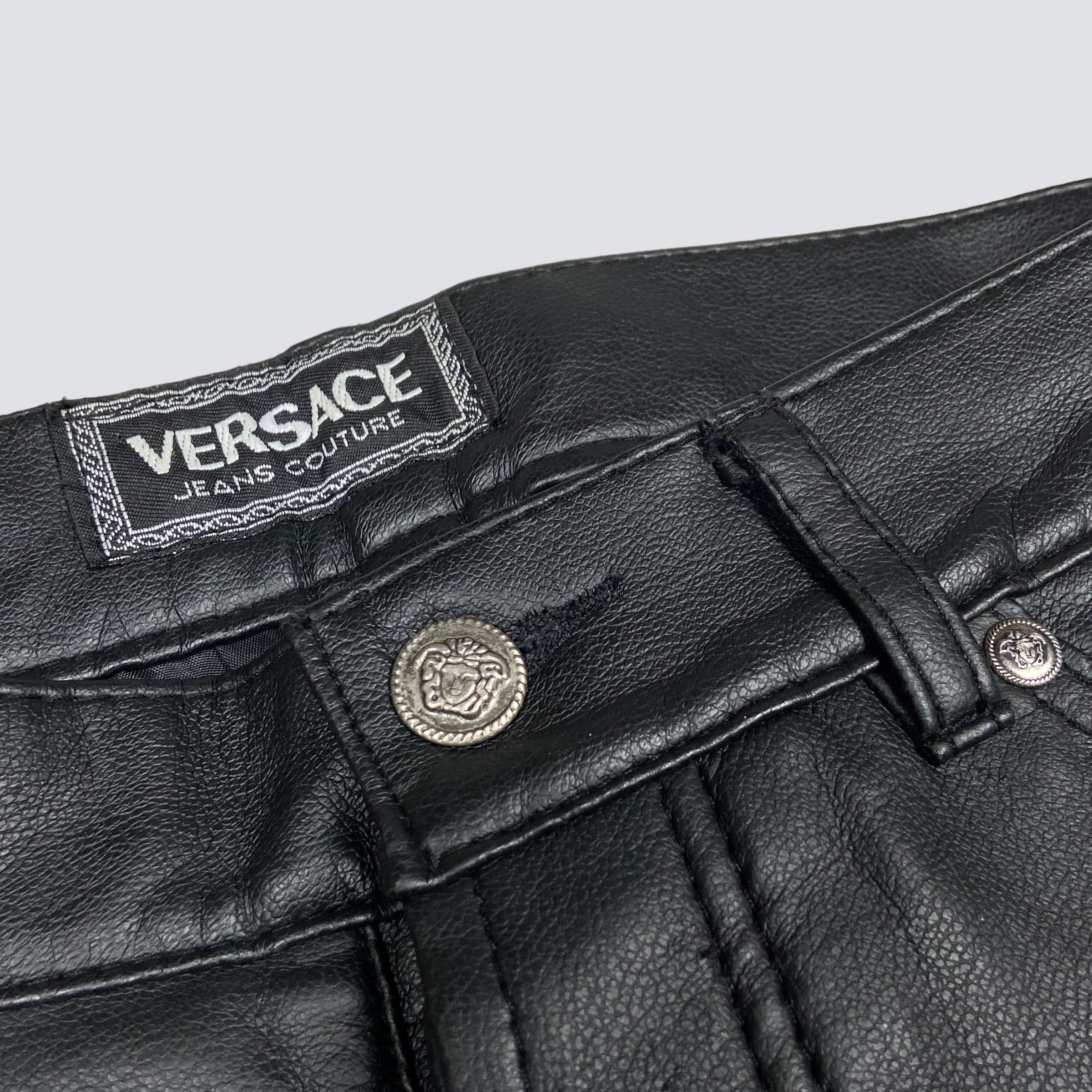 Versace VERSACE LEATHER ARCHIVE 1990s VINTAGE RARE PANTS - № 3079 Size US 30 / EU 46 - 11 Thumbnail