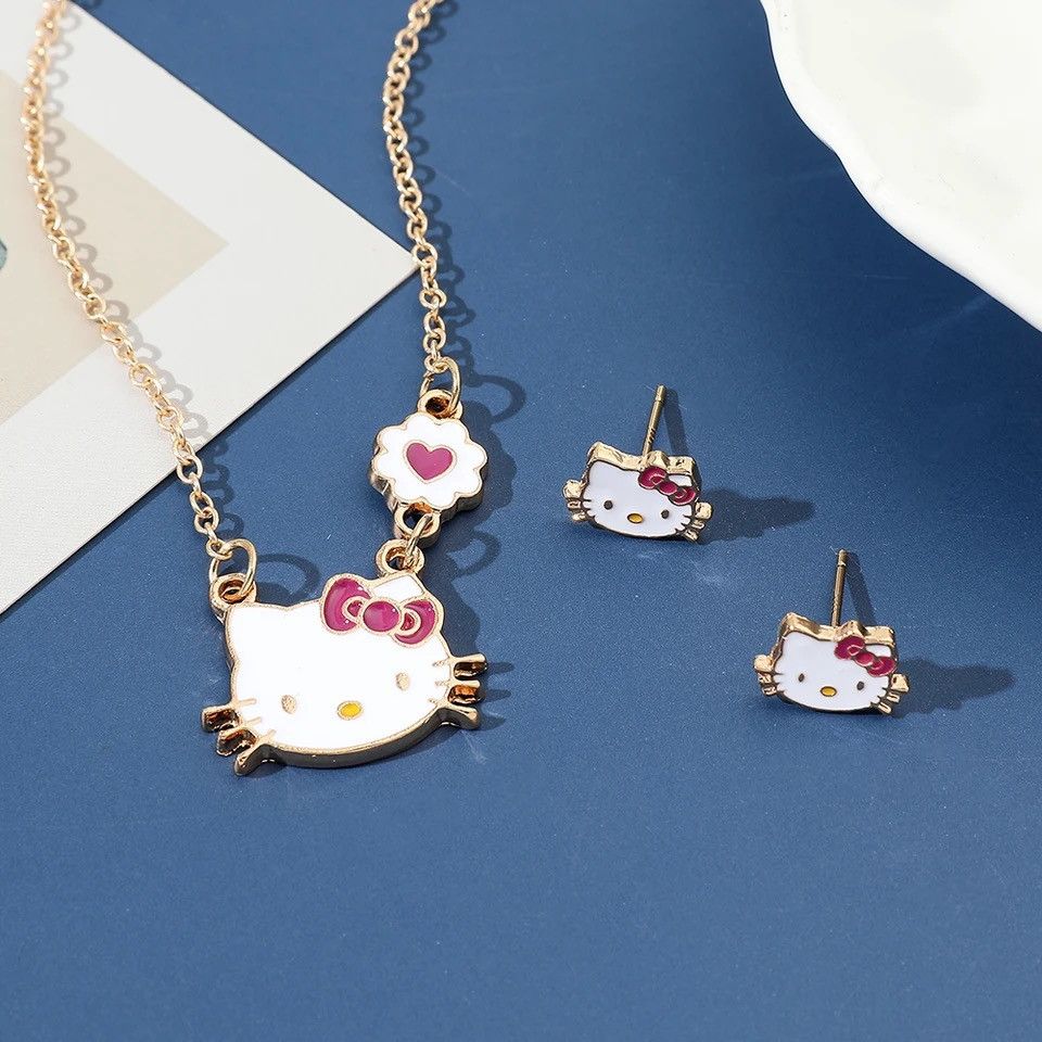 Jewelry Hello Kitty Kawaii Kitty Cat Small Earrings Studs Size ONE SIZE - 2 Thumbnail
