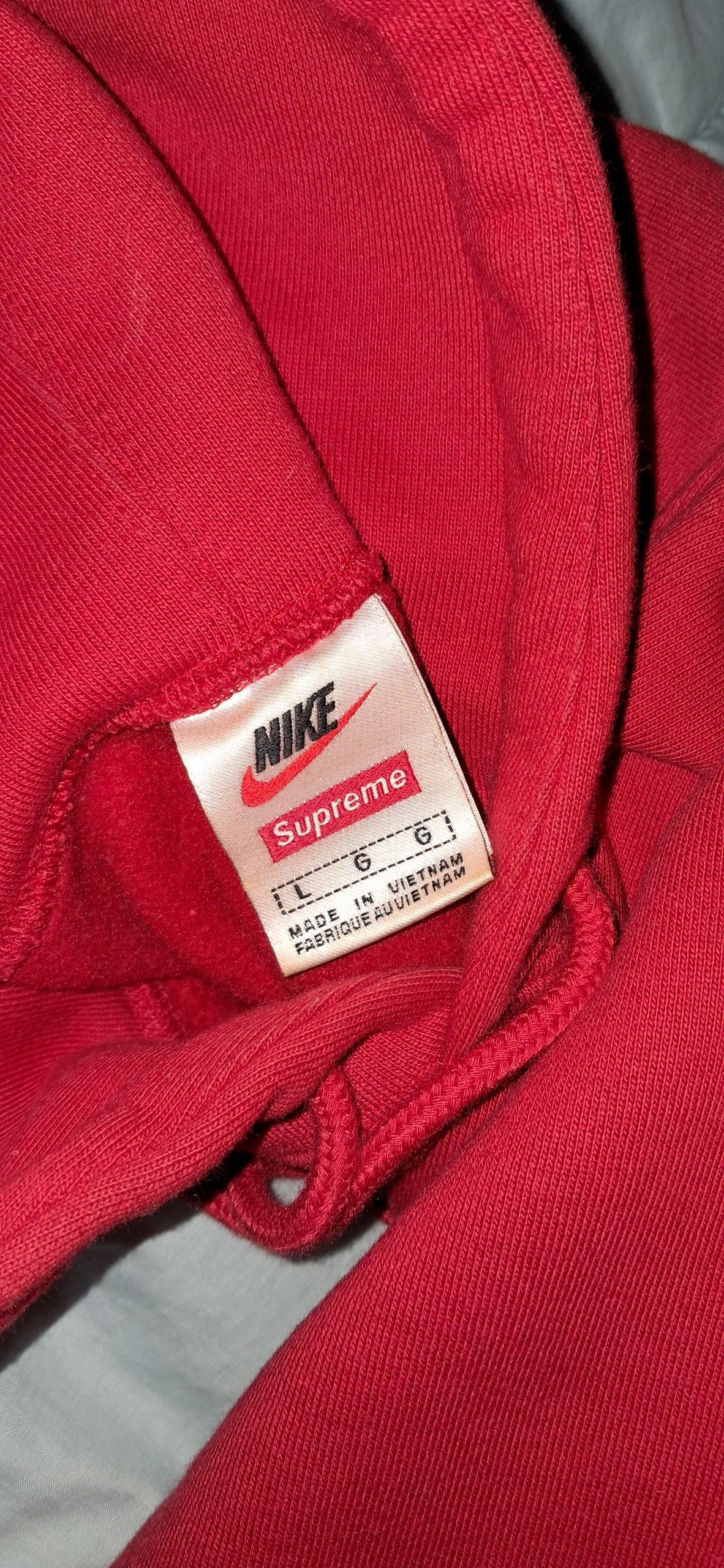 Nike × Supreme Supreme Nike Leather Applique Hoodie Size US L / EU 52-54 / 3 - 5 Thumbnail