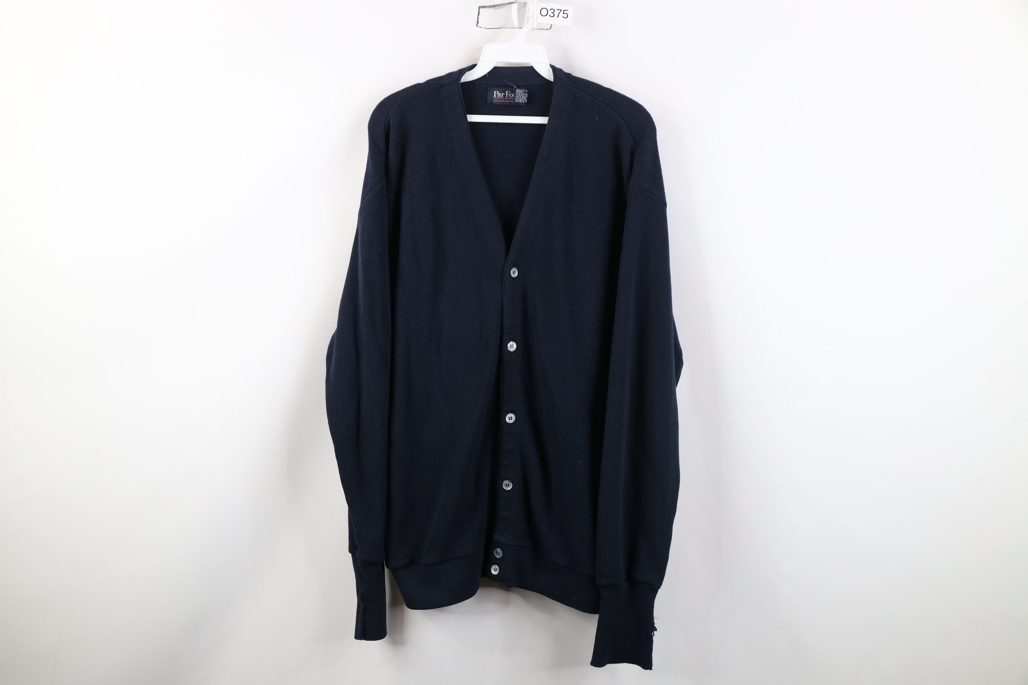 Vintage Vintage 70s Streetwear Knit Cardigan Sweater Navy Blue USA Size US XL / EU 56 / 4 - 1 Thumbnail