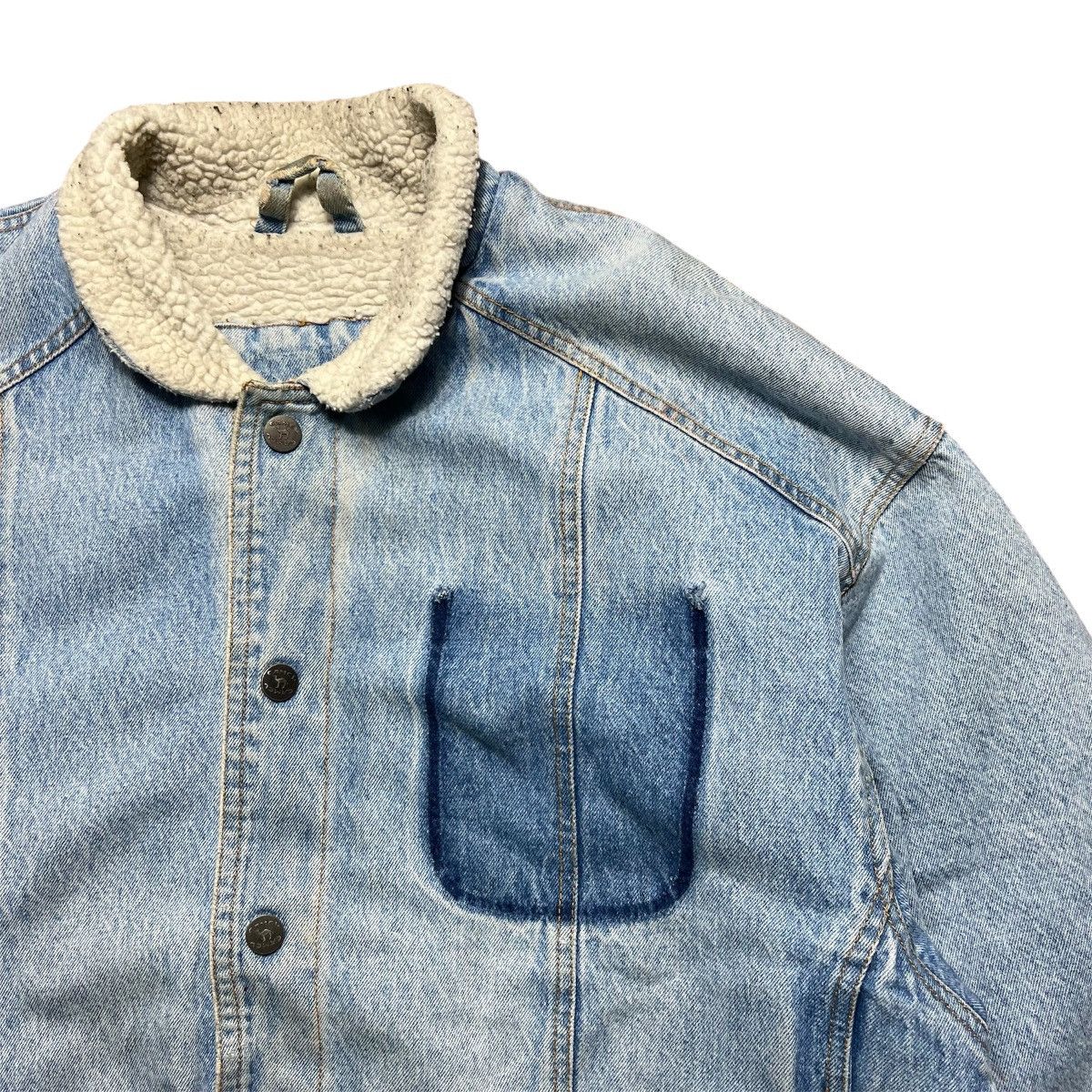 Camel Vintage Faded Distressed Camel Sherpa Denim Jacket Size US XXL / EU 58 / 5 - 3 Thumbnail