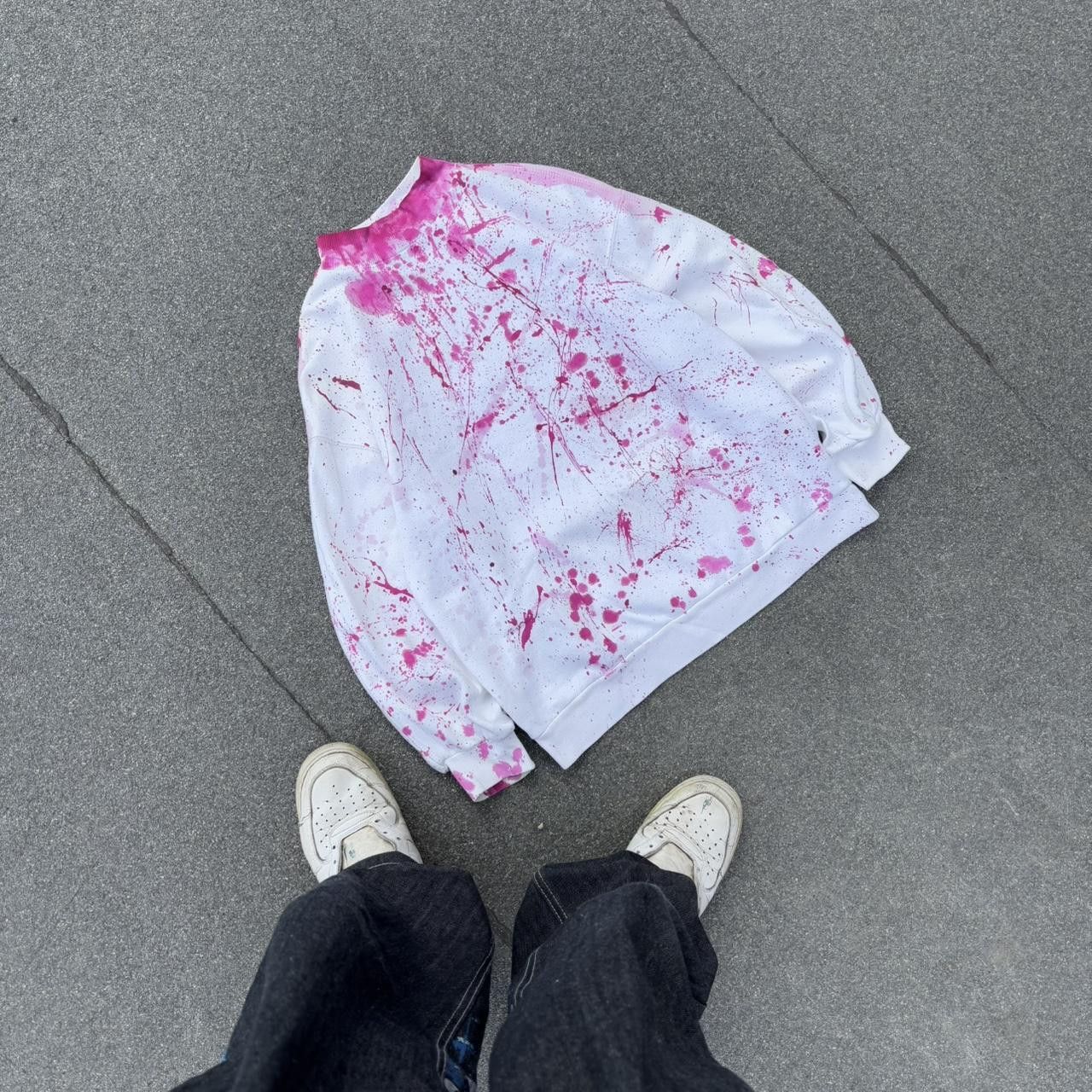 Japanese Brand × Vintage Vintage y2k 90s paint splatter jumper Size US M / EU 48-50 / 2 - 2 Thumbnail