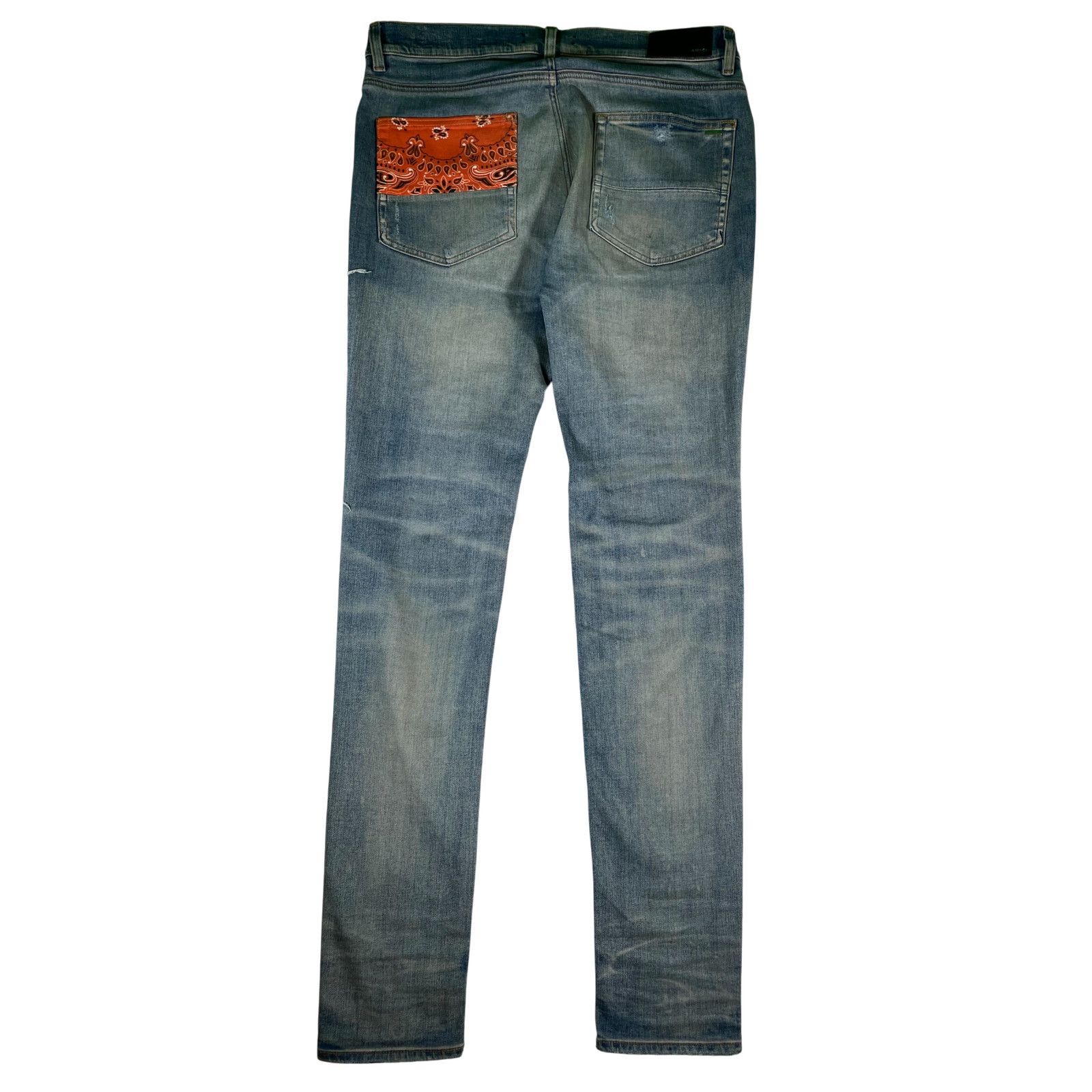 Amiri Amiri Orange Paisley Thrasher Light Wash Jeans Size US 34 / EU 50 - 2 Thumbnail