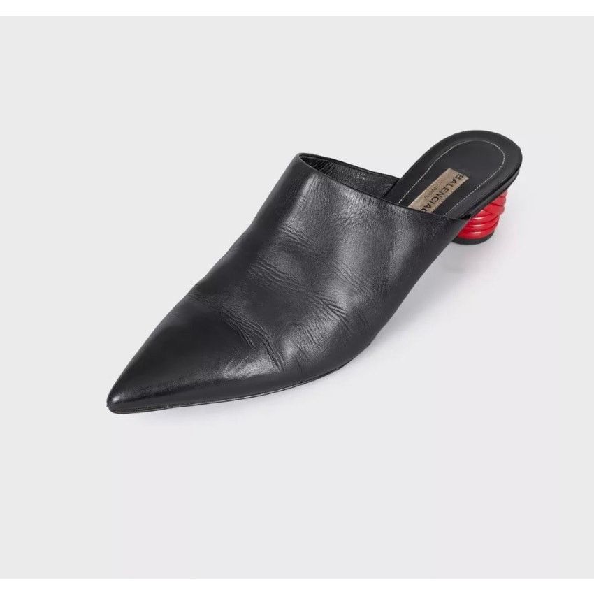 Balenciaga Balenciaga Black Leather Pointed Toe Mules Size 38 Size US 7 / IT 37 - 3 Thumbnail