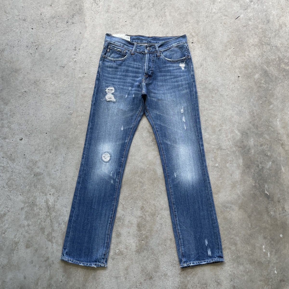 Abercrombie & Fitch W30 Vintage A&F Straight Slim Faded Distressed Jeans Pants Size US 30 / EU 46 - 1 Thumbnail