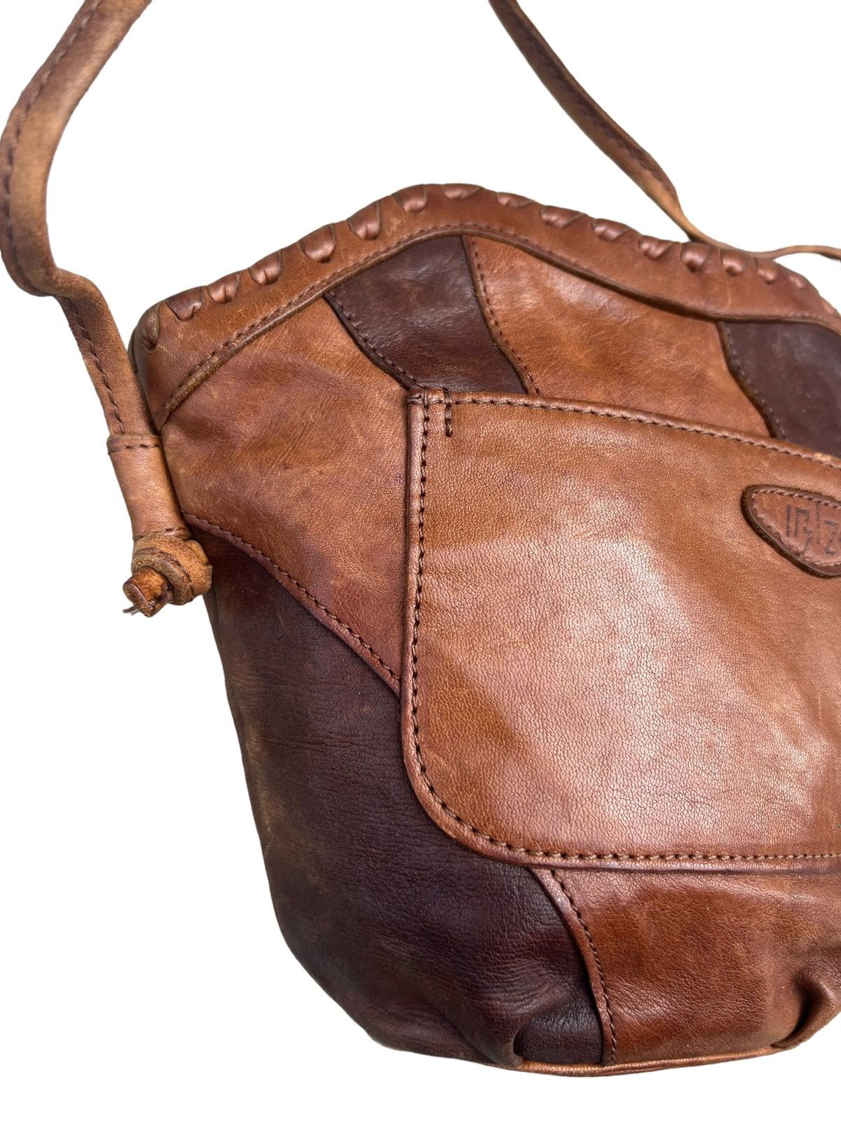 Leather Vintage Ibiza Japan Patina Leather Patchwork Mini Bag Size ONE SIZE - 4 Thumbnail