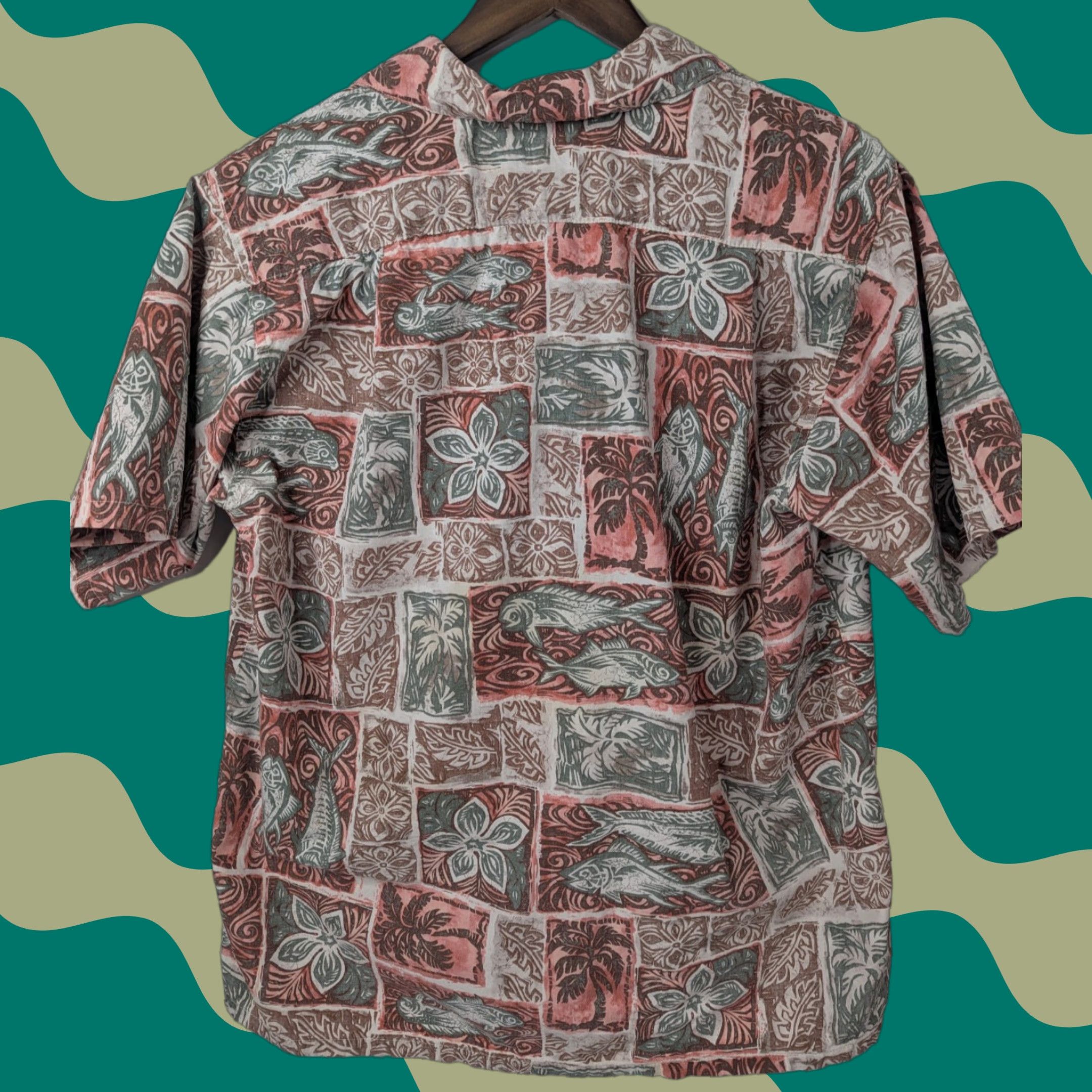 Vivobarefoot VINTAGE Go Barefoot Shirt Men's M Button-Up Collared Hawaiian Aloha Red Green Floral Short Sleeve Size US M / EU 48-50 / 2 - 1 Thumbnail