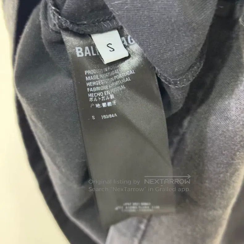 Balenciaga Balenciaga Black Front and Back Embroidered Logo Short Sle Size US S / EU 44-46 / 1 - 4 Thumbnail