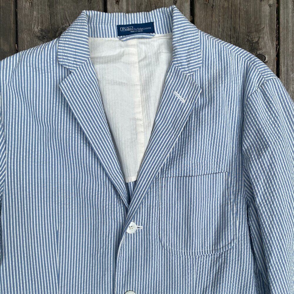 Polo Ralph Lauren Polo Soft Modern Fit Seersucker Jacket Polo Ralph Lauren St Size 44R - 2 Thumbnail