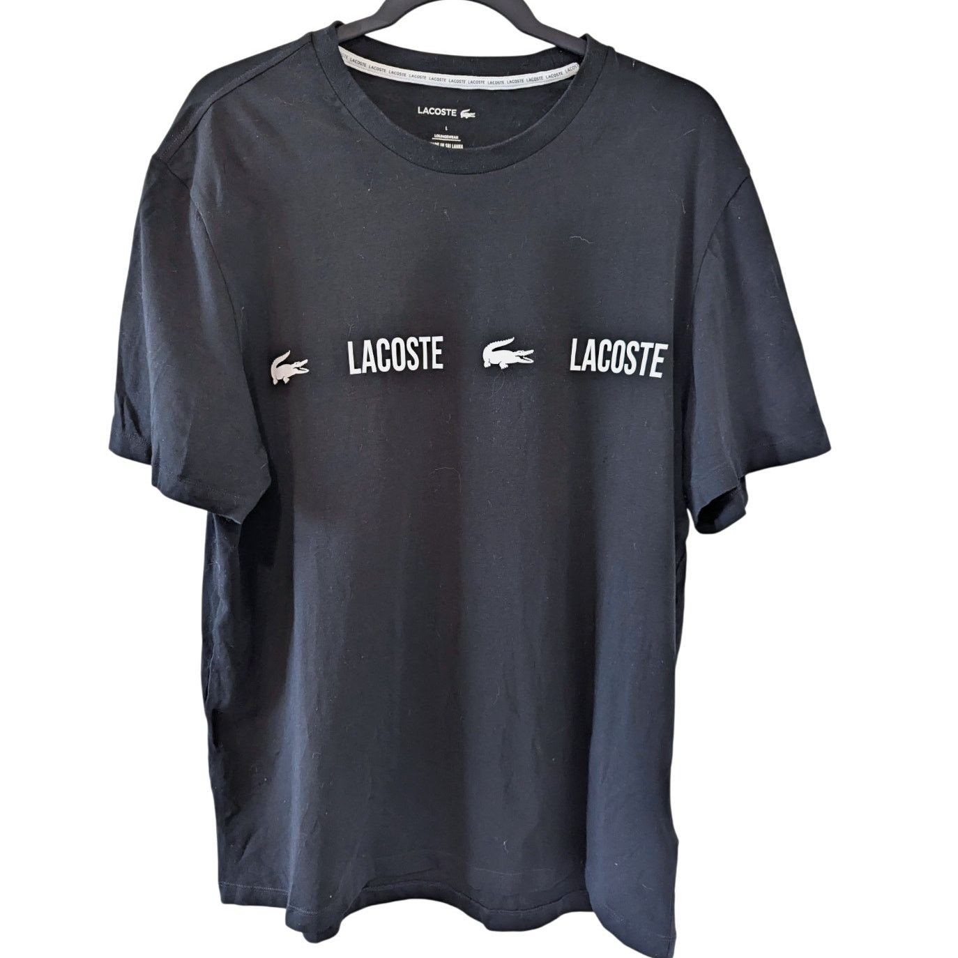 Lacoste Lacoste Loungewear Black Logo Short Sleeve Tshirt Large Size US L / EU 52-54 / 3 - 2 Thumbnail
