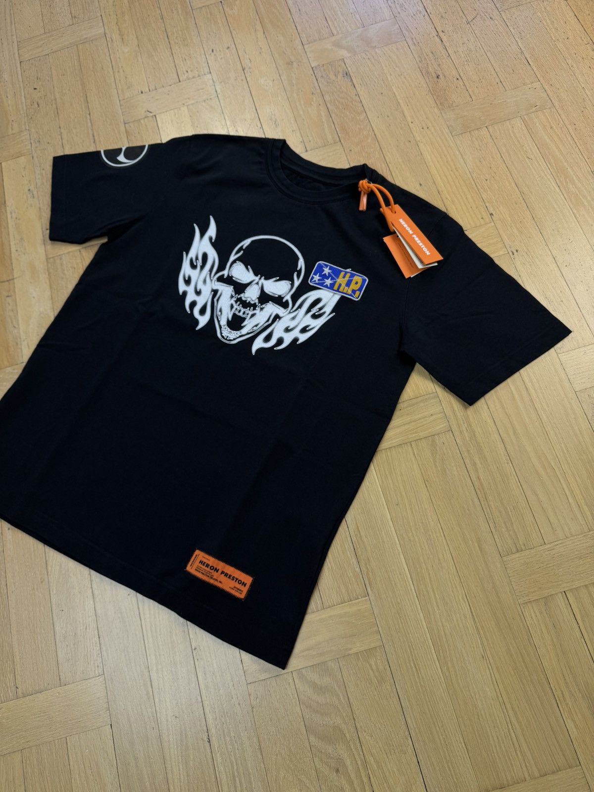 Heron Preston HERON PRESTON SKULL PATCHED BLACK TEE Size US S / EU 44-46 / 1 - 4 Thumbnail