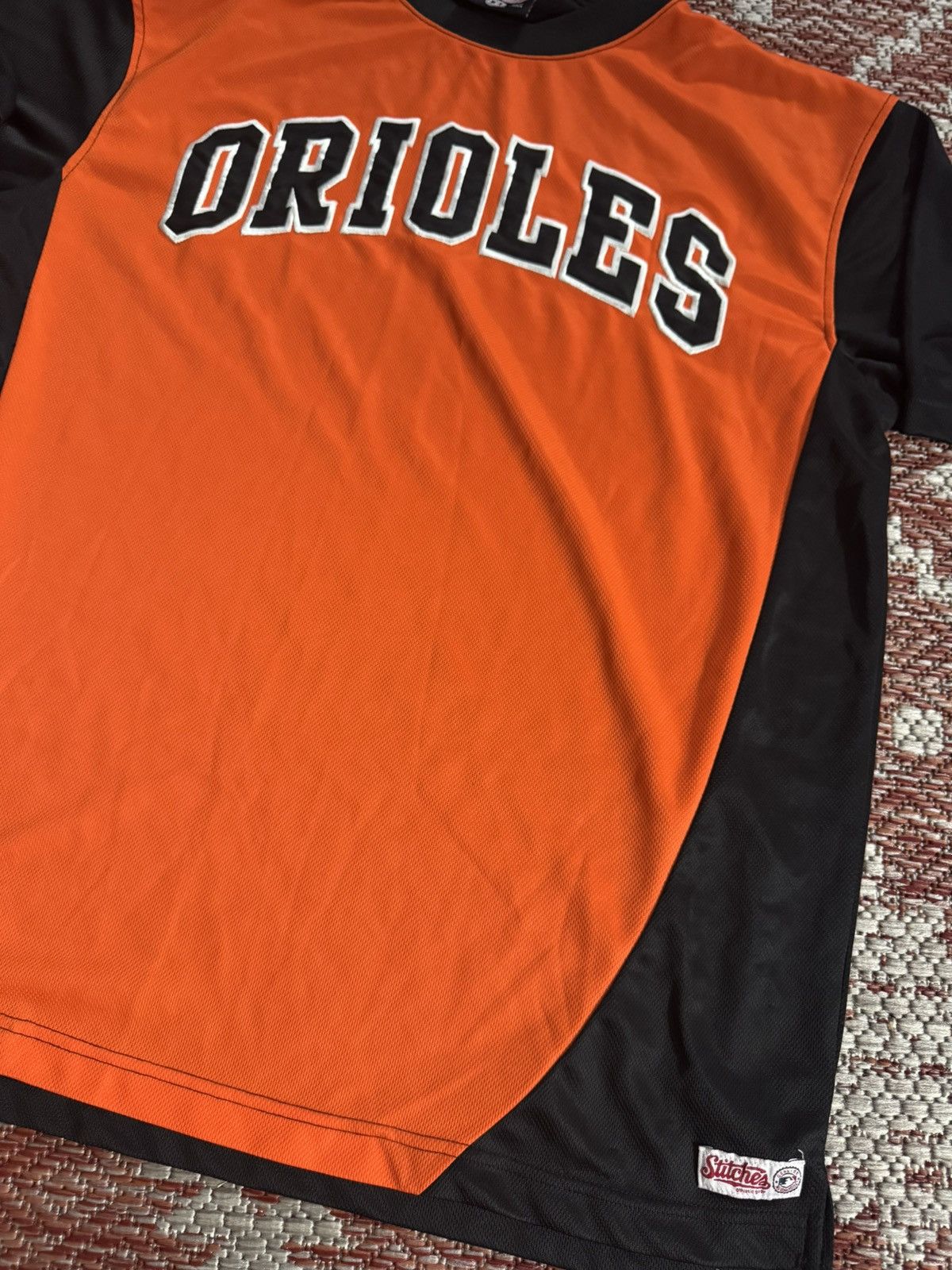 Baltimore Orioles pullover mesh jersey sz Large orange black