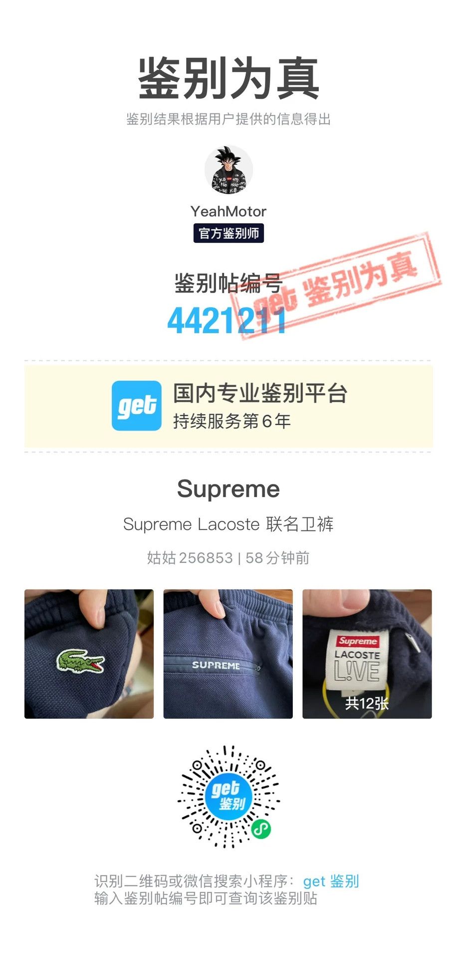 Lacoste Supreme x Lacoste 19FW Pique Pant Navy L (Croc Logo) Size US 34 / EU 50 - 8 Thumbnail