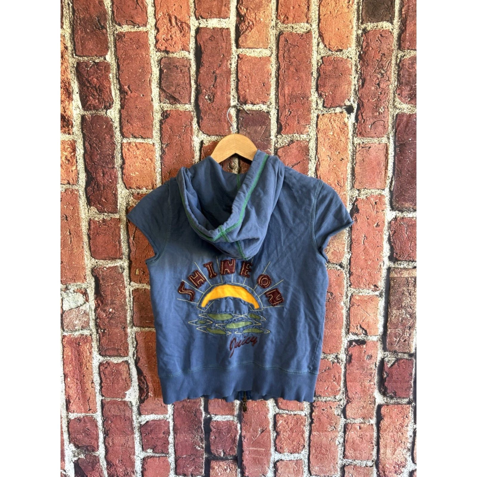 Juicy Couture VINTAGE Juicy Couture Sweatshirt Full Zip Hooded Sleeveless Blue M Womens Size M / US 6-8 / IT 42-44 - 2 Thumbnail