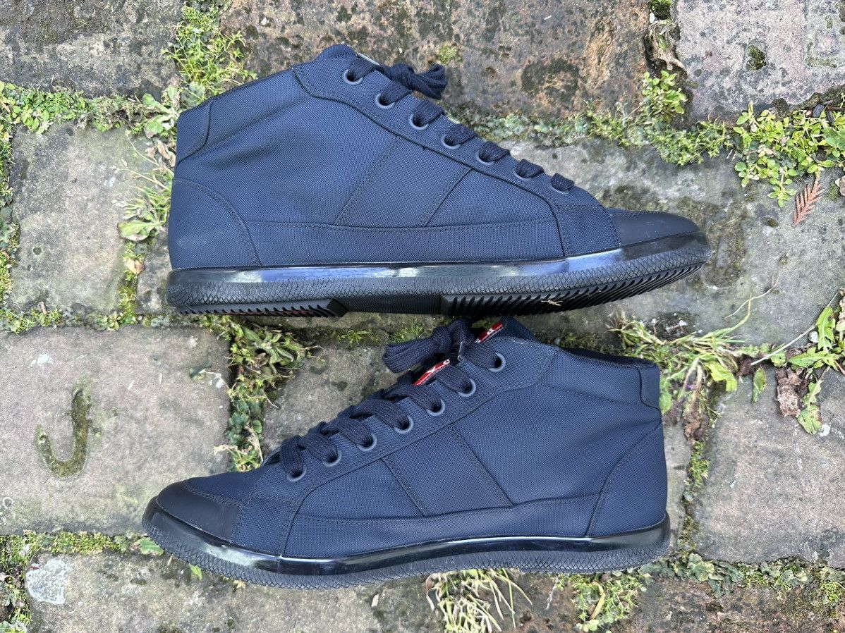 Prada 💫Prada💫(4T 3029) High Top Canvas Sneakers U.K-10.5/U.S-11.5 Size US 11.5 / EU 44-45 - 5 Thumbnail