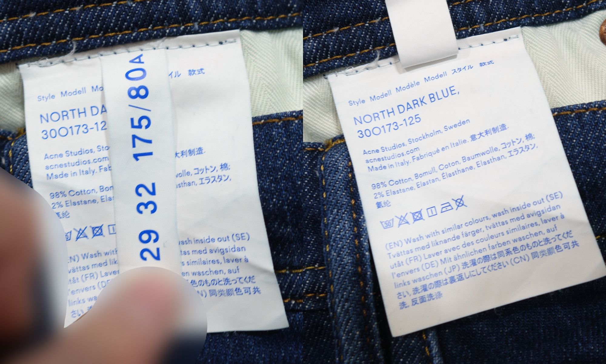 Acne Studios Bla Konst North Dark Blue Jeans Size US 29 - 7 Thumbnail