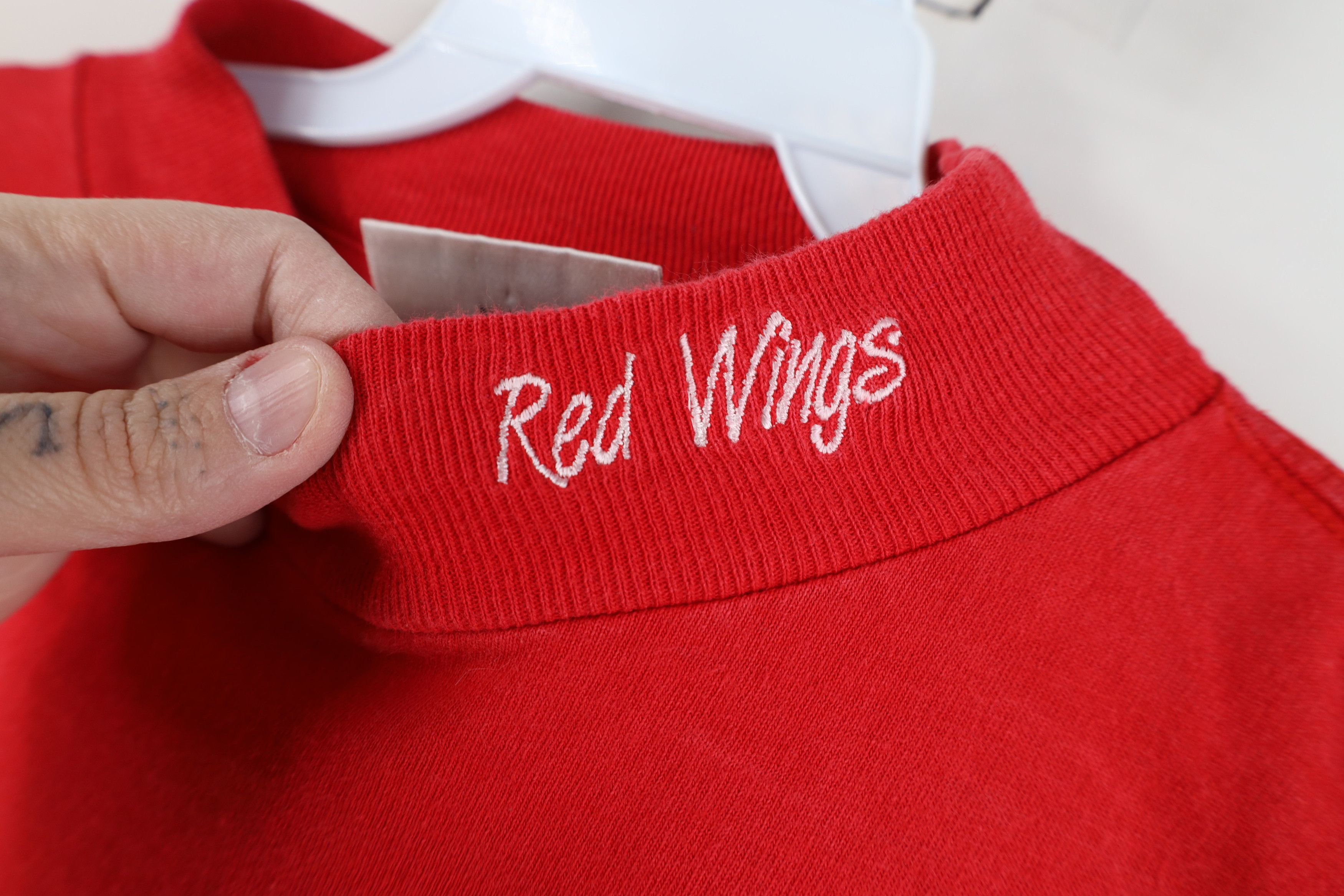 Puma Vintage 90s Puma Red Wings Hockey Mock Neck T-Shirt Red Size US XXL / EU 58 / 5 - 4 Thumbnail