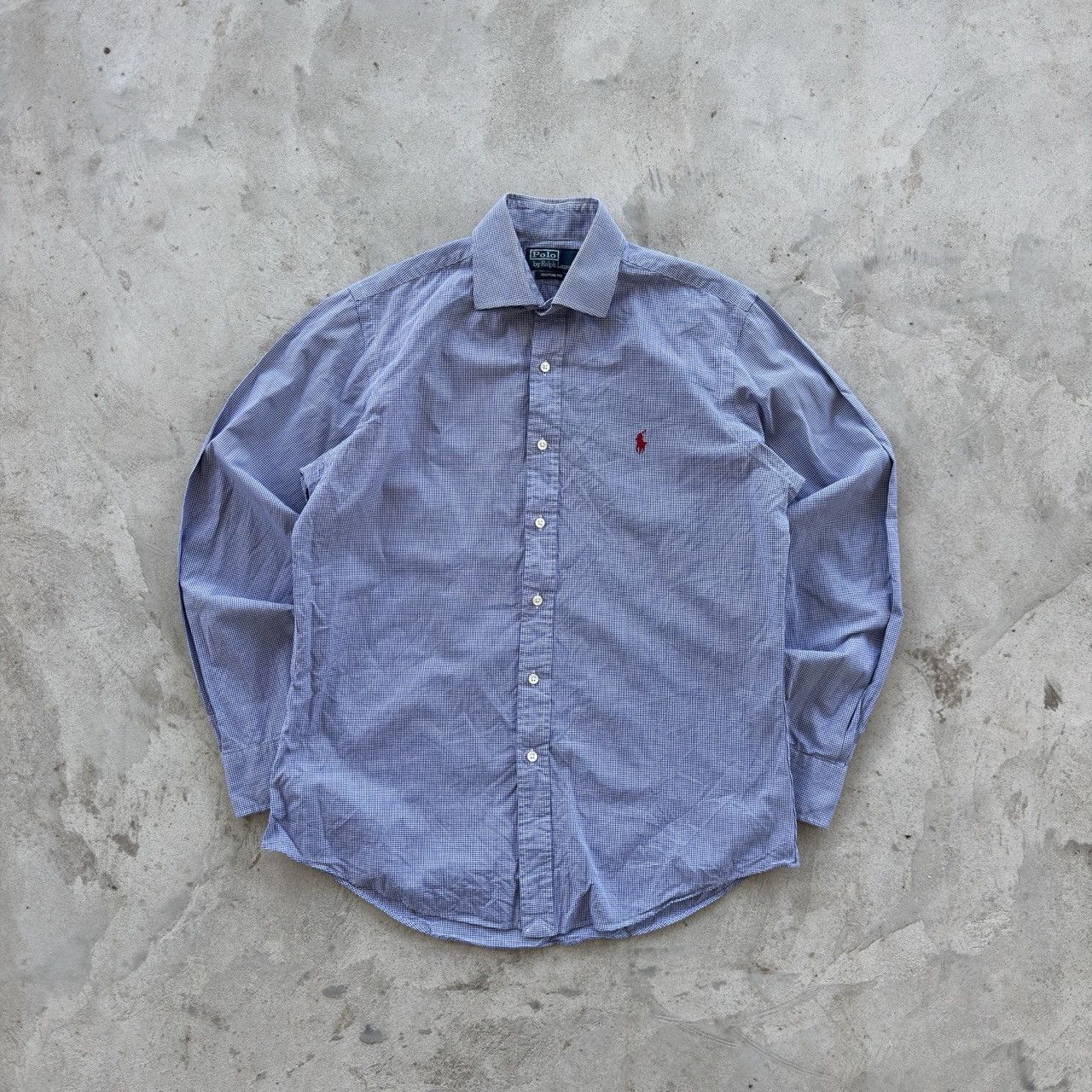 Polo Ralph Lauren Polo Ralph Lauren Blue Gingham Check Custom Fit Shirt M Size US L / EU 52-54 / 3 - 1 Thumbnail