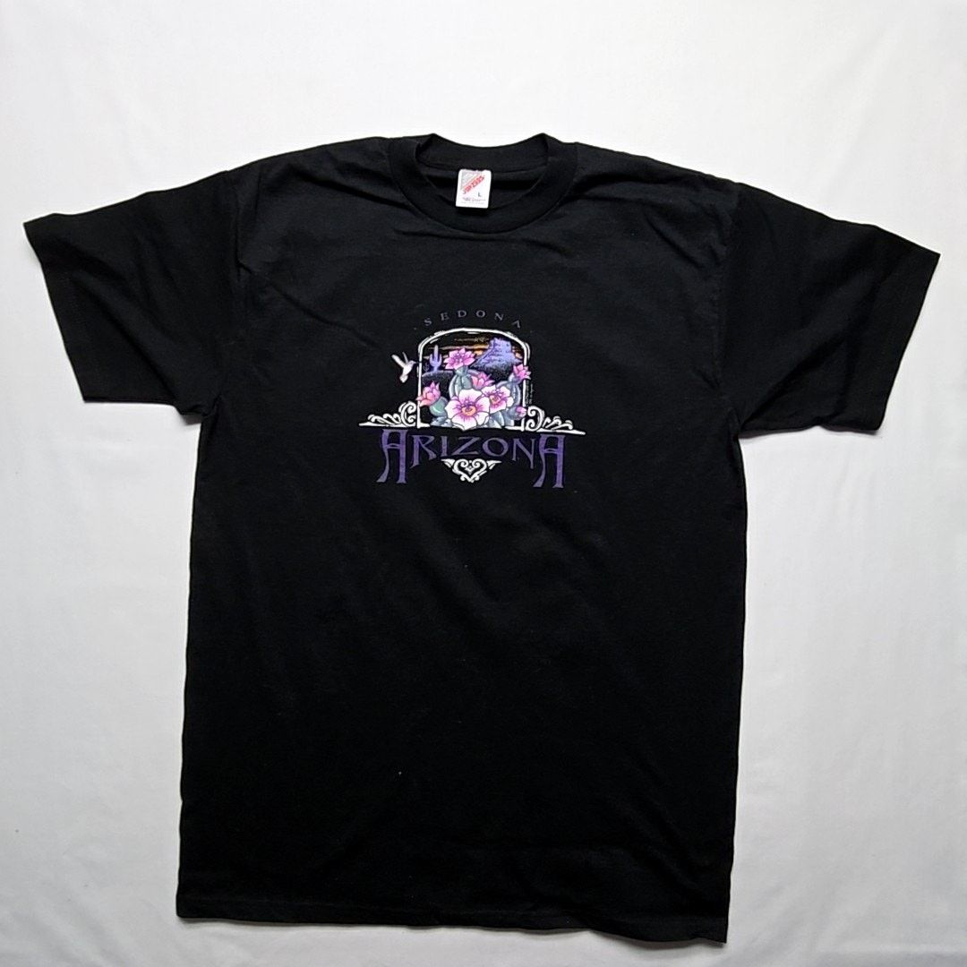 Jerzees Vintage Sedona Arizona Floral Desert Black Purple L Tee 90s Size L / US 10 / IT 46 - 1 Thumbnail