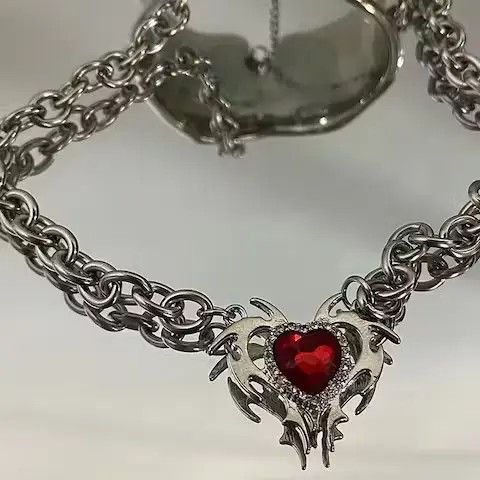 Other Korea New Red Zircon Lov22nt Necklace Size ONE SIZE - 1 Thumbnail