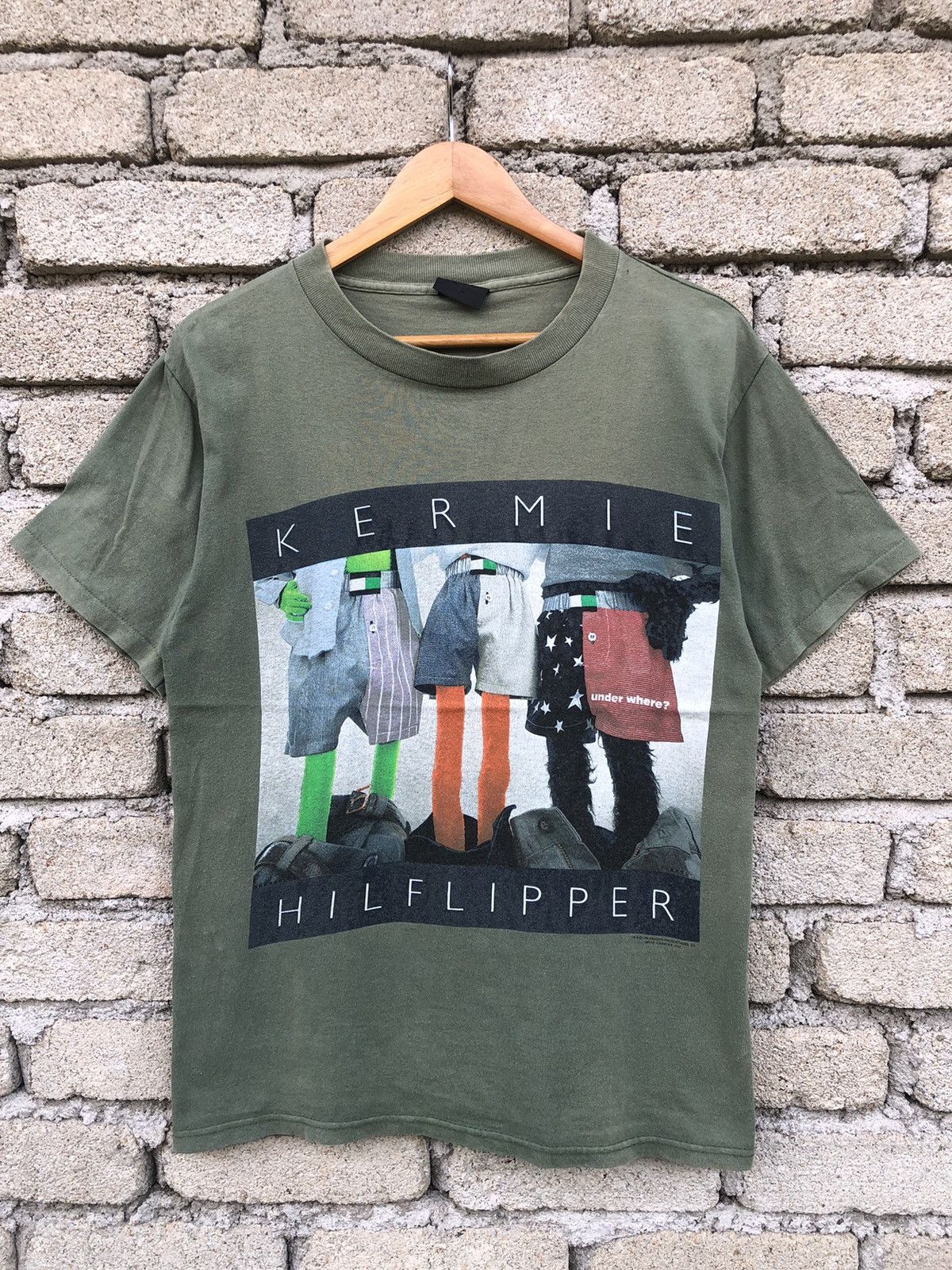 Vintage RARE VTG 90s Kermie Hilflipper Kermit Muppets Parody Tshirt Size US M / EU 48-50 / 2 - 2 Thumbnail