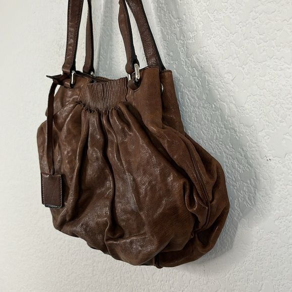 Jil Sander JIL SANDER Vintage Tan Leather Pleated Shoulder Bag Size ONE SIZE - 5 Thumbnail