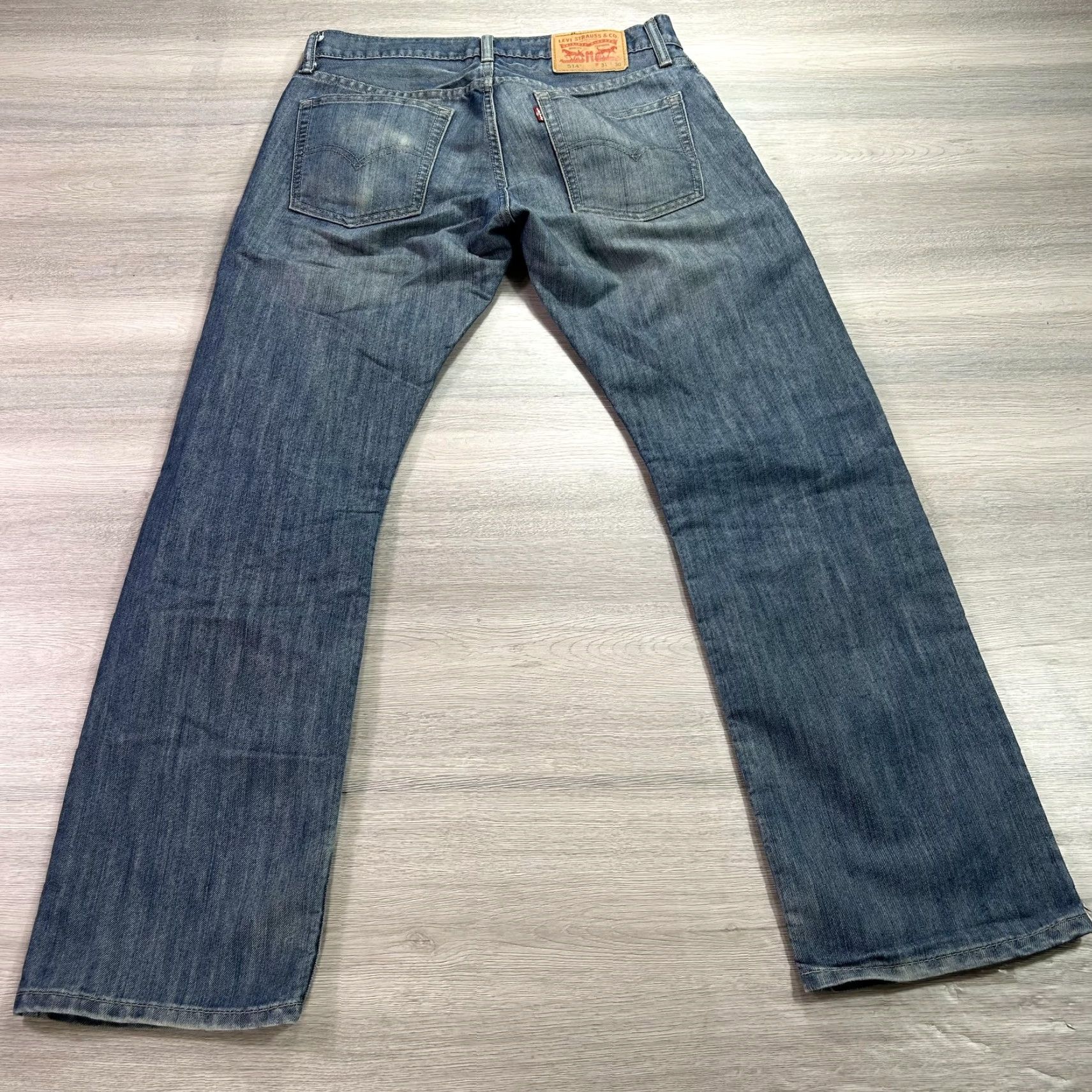 Levi's Levi's 514 Jeans Mens 31x30 Blue Straight Denim Distressed W31 L30 Regular Inseam 30 Size US 31 - 2 Thumbnail