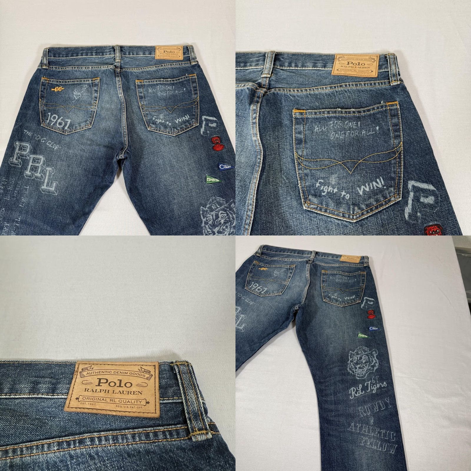 Polo Ralph Lauren Polo Ralph Lauren Varick Slim Straight Jeans Men 33x30 Blue Patchwork Denim Pants Size US XS / EU 42 / 0 - 10 Thumbnail