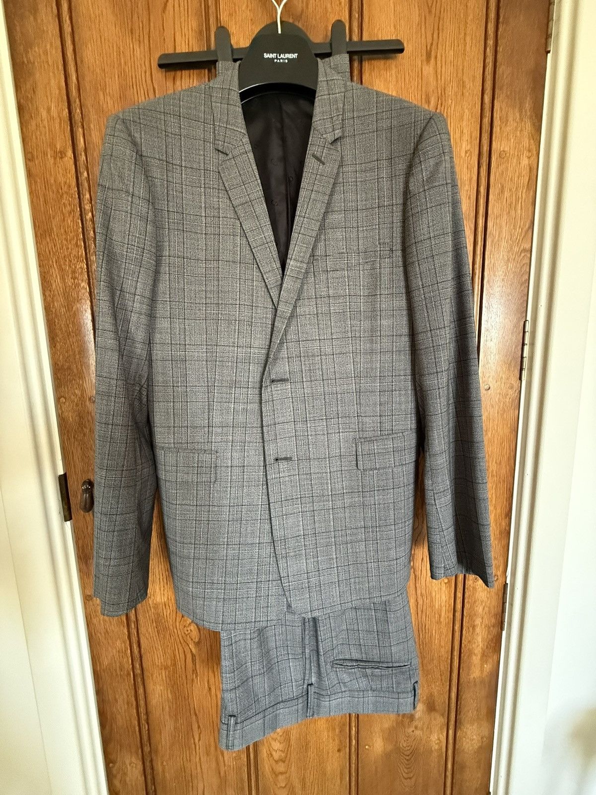 Dior Dior suit gray check pant and jacket Kim Jones era Size 42R - 1 Thumbnail
