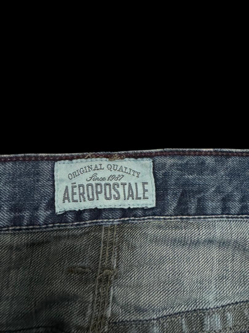 Japanese Brand Insane Aeropostale Mudwash Distressed Ripped Straight Leg Size US 33 - 13 Thumbnail
