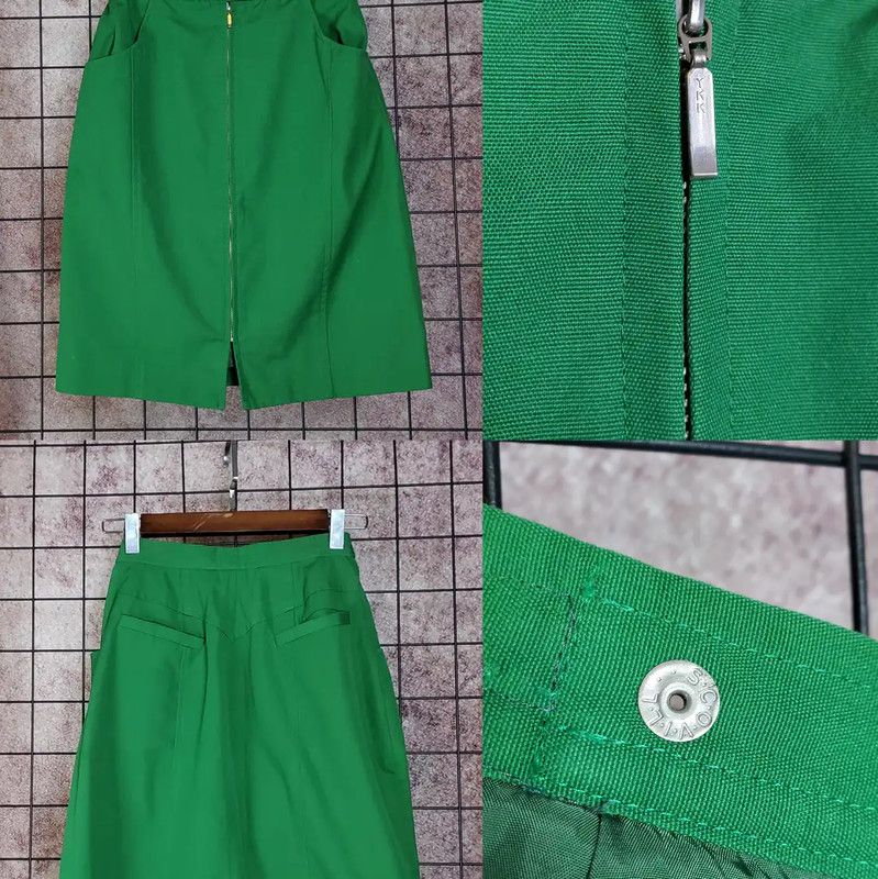 Dior Dior Green Cotton Blend A-Line Skirt 0089 Size 30" / US 8 / IT 44 - 1 Thumbnail