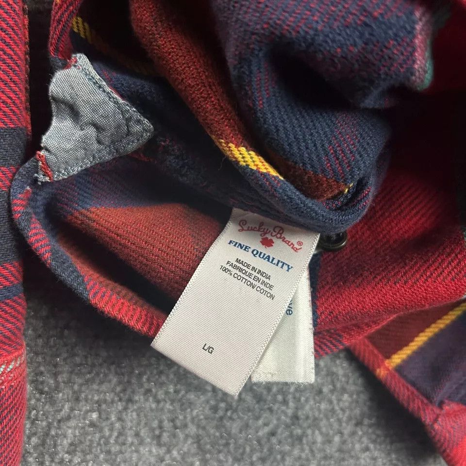 Lucky Brand Lucky Brand Flannel Shirt Mens Large Plaid Red Midweight Size US L / EU 52-54 / 3 - 8 Thumbnail