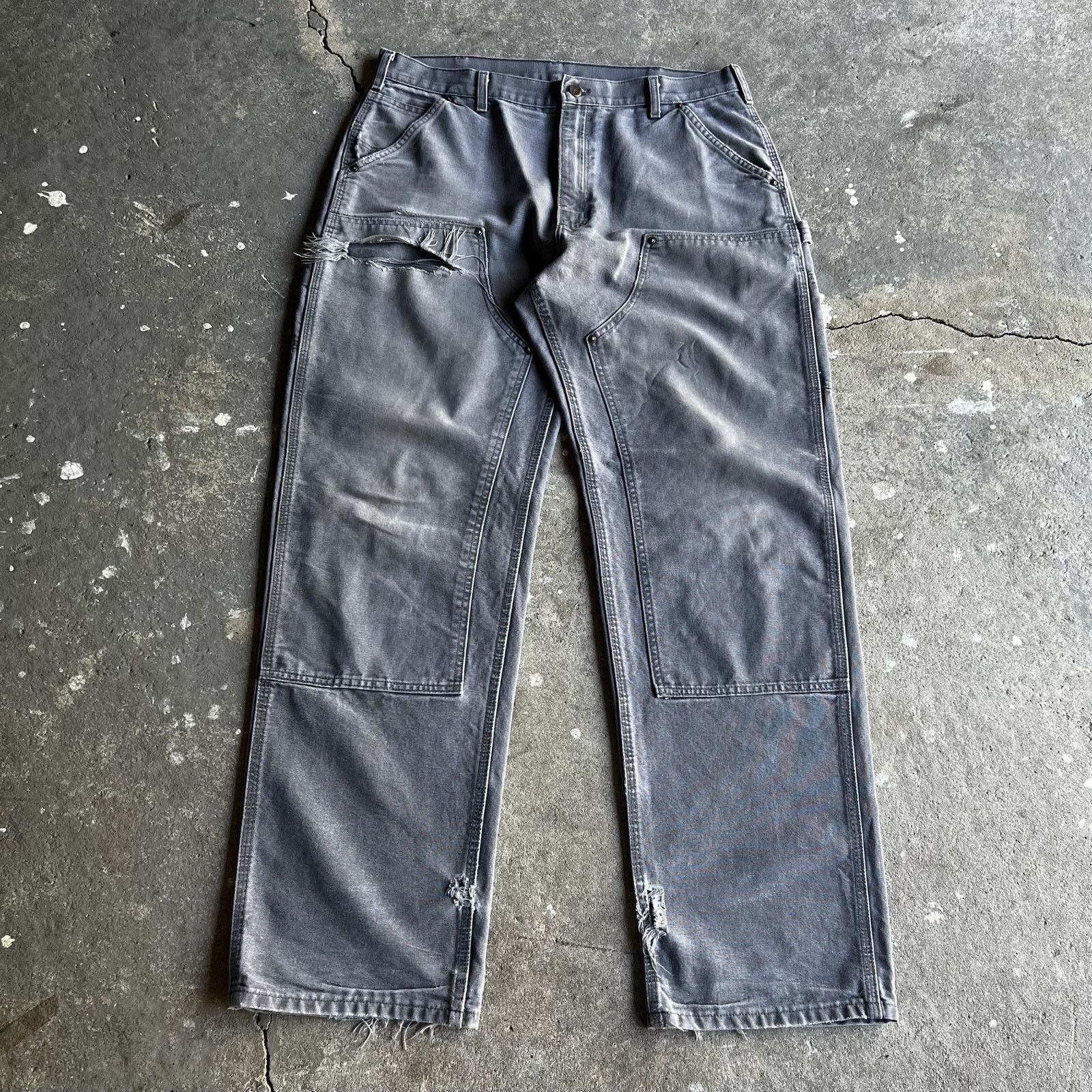 Carhartt gray double knee work wear carpenter pants