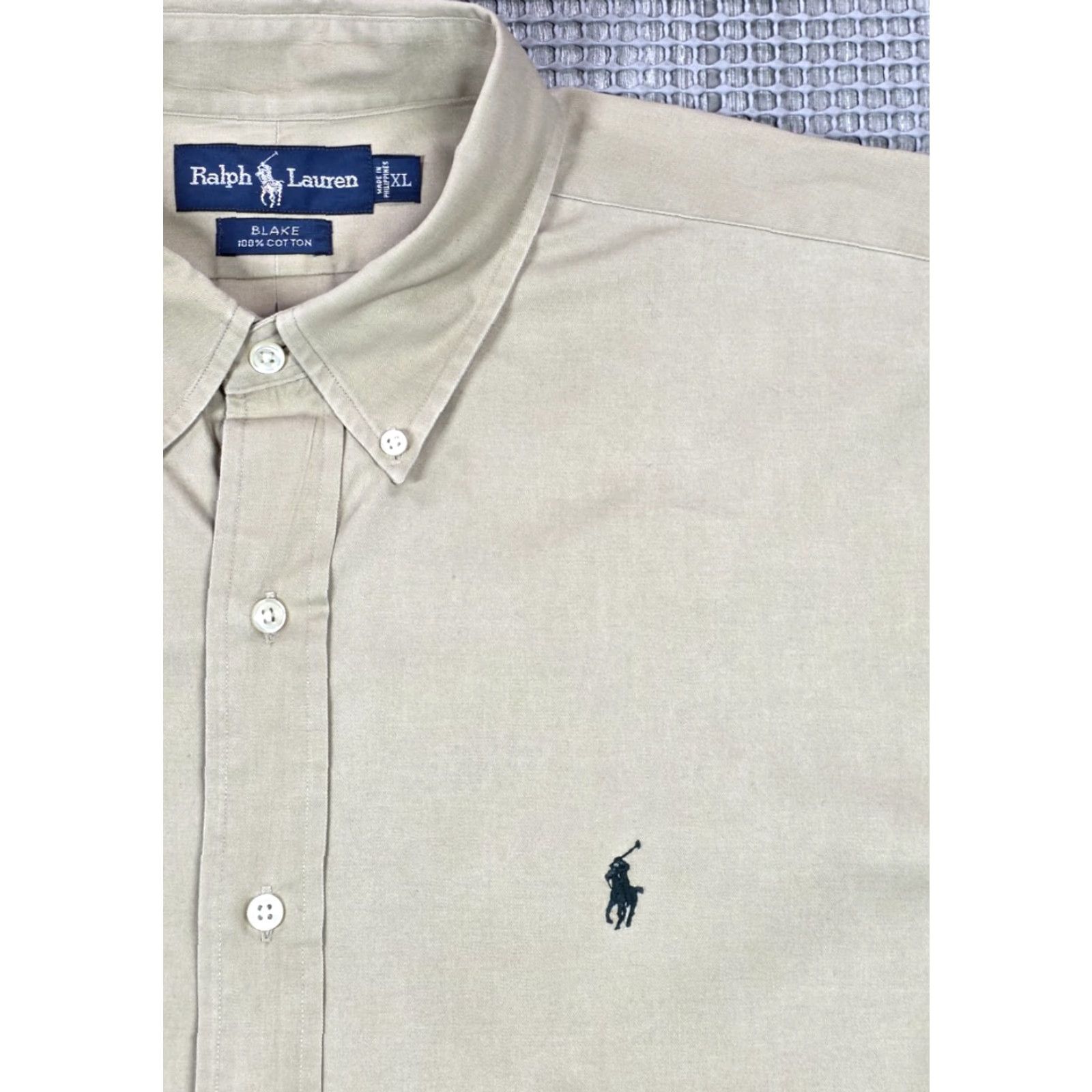 Polo Ralph Lauren VINTAGE Polo Ralph Lauren Mens Long Sleeve Shirt XL Beige Button-Up Blake Polo Ralph Lauren Blaire Shirt Size US XL / EU 56 / 4 - 3 Thumbnail