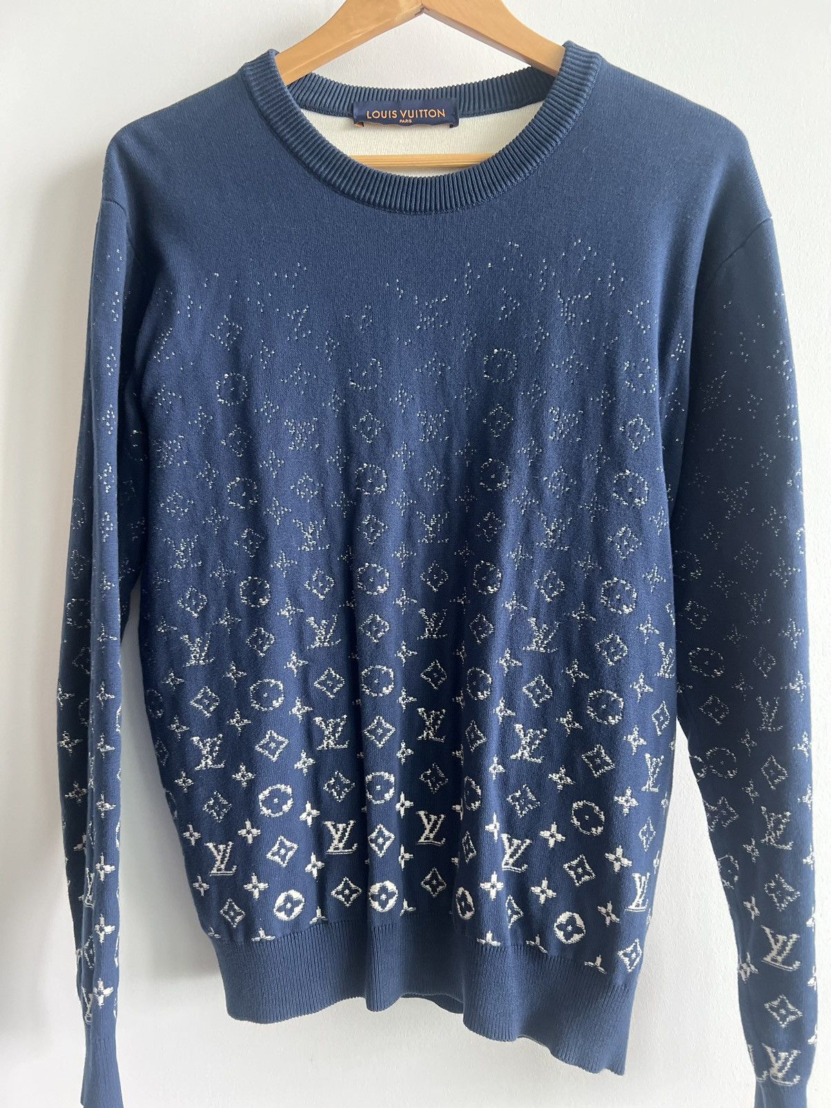 image of Louis Vuitton Lv Monogram Pullover in Blue, Men's (Size XS)