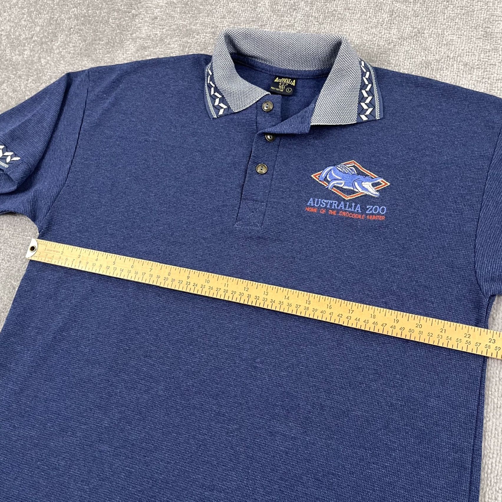 Vintage Australia Zoo Polo Shirt Large Blue Irwin Crikey Men's Activewear Size US L / EU 52-54 / 3 - 6 Thumbnail