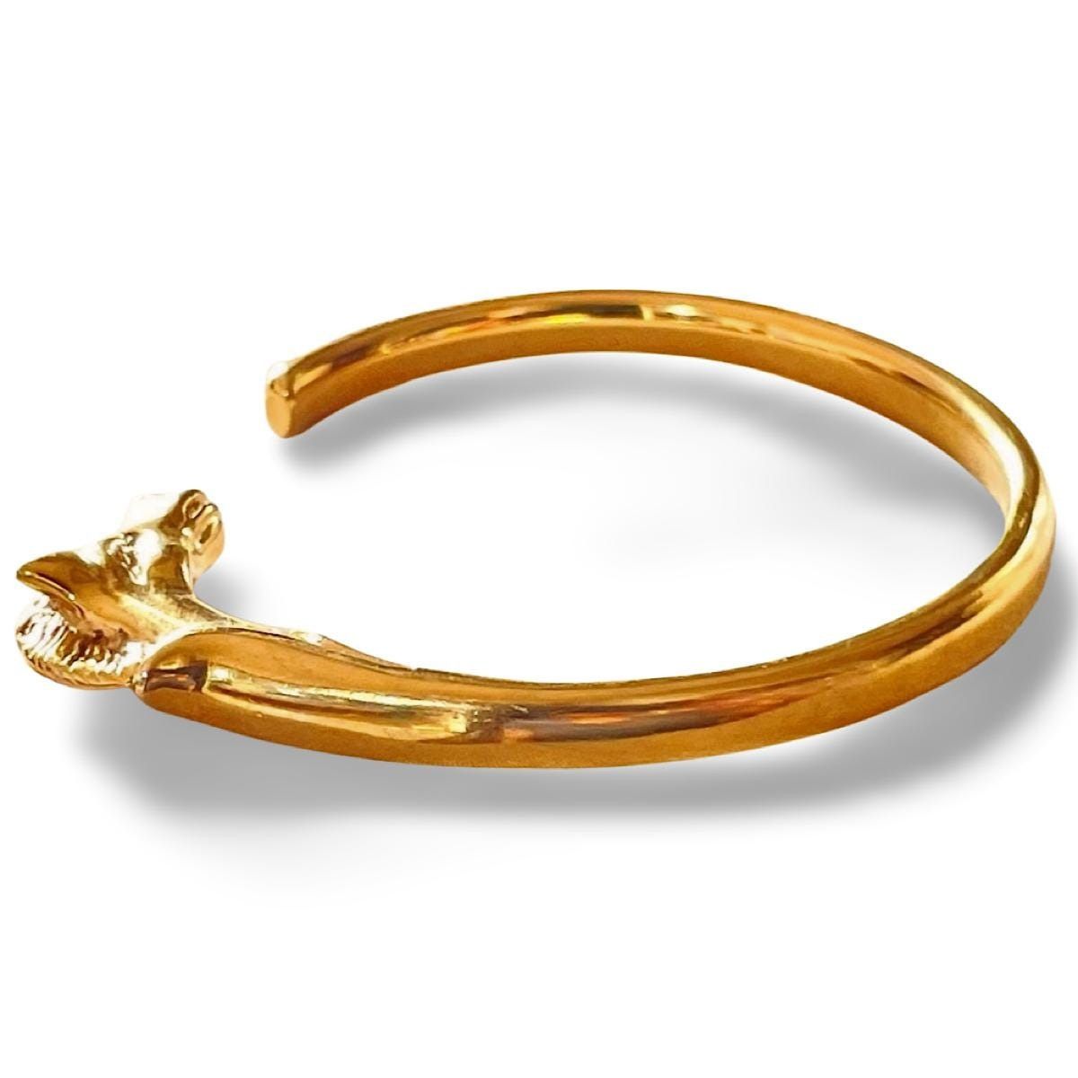 Hermes Vintage Hermes golden horse head design bangle, bracelet. Size ONE SIZE - 9 Thumbnail