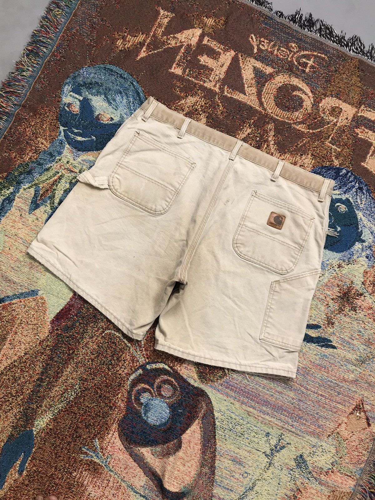 Carhartt 90sVintage Carharttt WU1906 sunfaded carpenter denim short Size US 42 / EU 58 - 14 Thumbnail