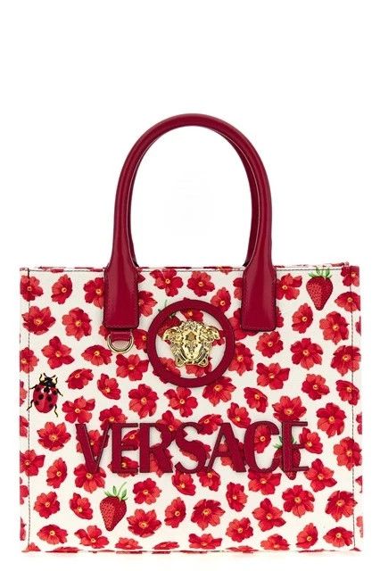 Versace VERSACE La Medusa Small Red Canvas Tote New & Auth. Size ONE SIZE - 1 Thumbnail