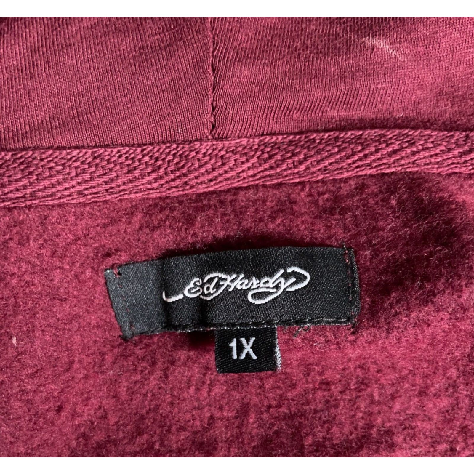 Ed Hardy Ed Hardy Cropped Zip Hoodie Women's 1X Dark Red Tiger Sweatshirt Tattoo EHW1800 Size XL / US 12-14 / IT 48-50 - 3 Thumbnail