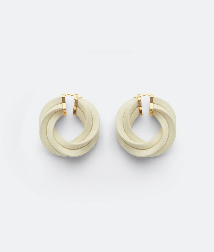 Bottega Veneta o1n1vont0425 Size: OS / Twist Earrings in Ivory Size ONE SIZE - 1 Thumbnail