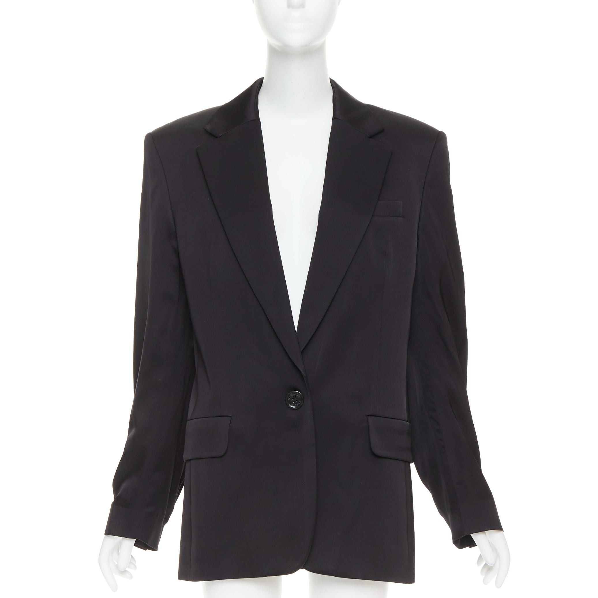 Alexandre Vauthier ALEXANDRE VAUTHIER black viscose flap pockets oversized single breasted blazer jacket FR40 L Size M / US 6-8 / IT 42-44 - 1 Thumbnail