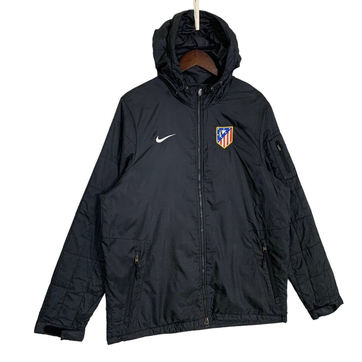 Nike Nike Atletico Madrid Soccer Quilted Hoodie Jacket Size L Size US L / EU 52-54 / 3 - 3 Thumbnail