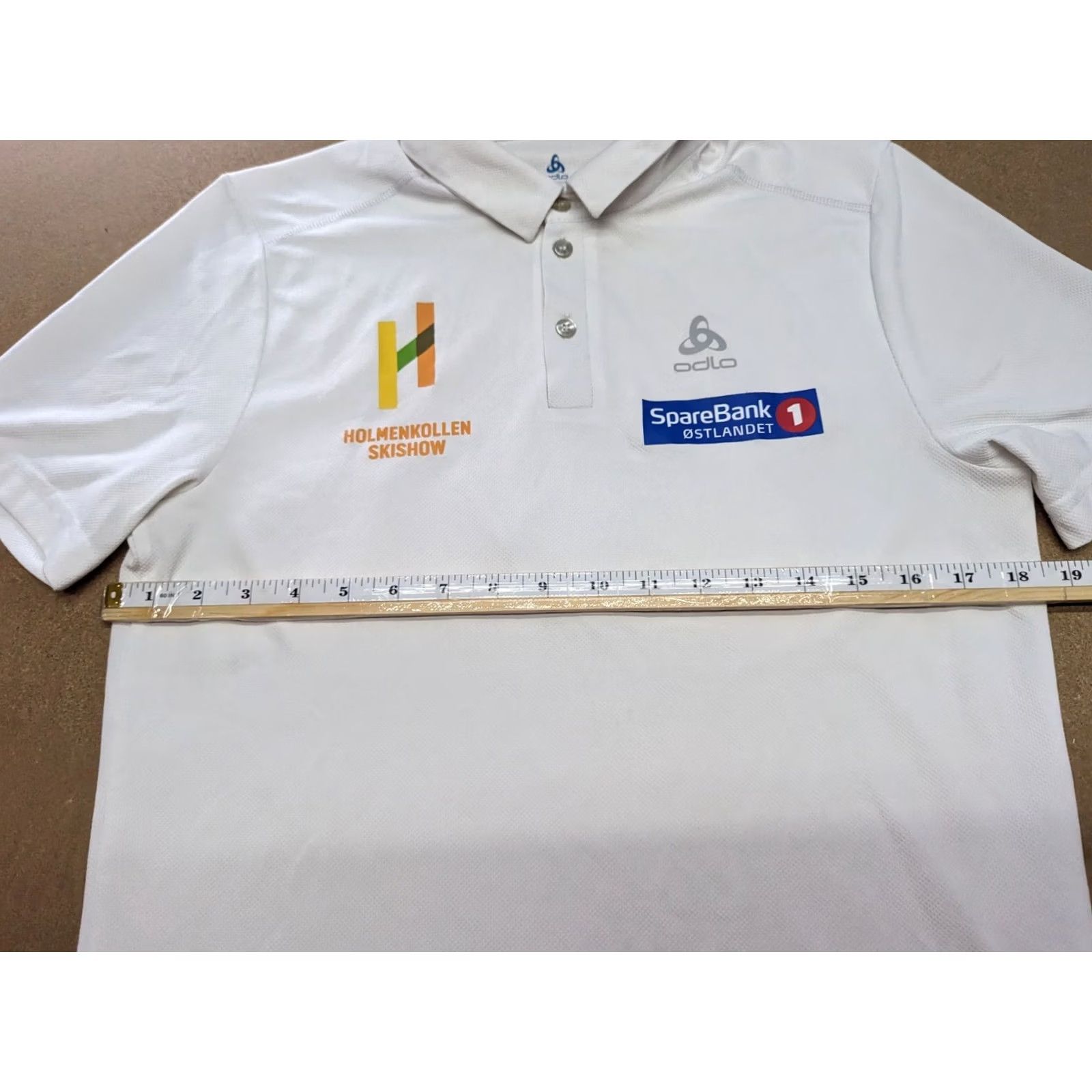 Odlo Odlo Polo Shirt Mens XS White Pique Button Small Sparebank Holemnkollen Size US S / EU 44-46 / 1 - 3 Thumbnail