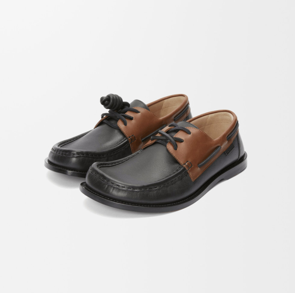 Loewe Loewe Campo Boat Shoe Carame and Black Leather Size US 12 / EU 45 - 3 Thumbnail
